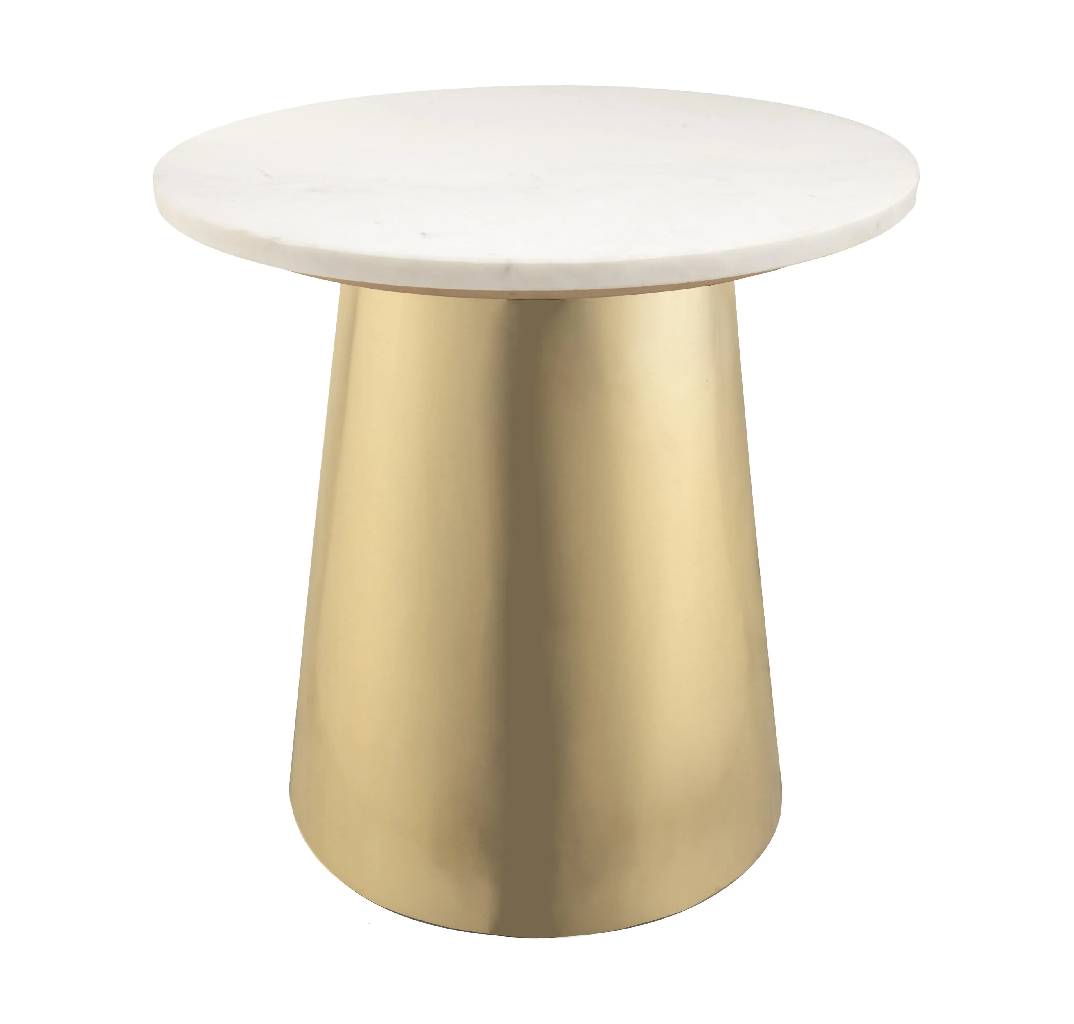 Bleeker Side Table - White Marble, Brushed Gold product