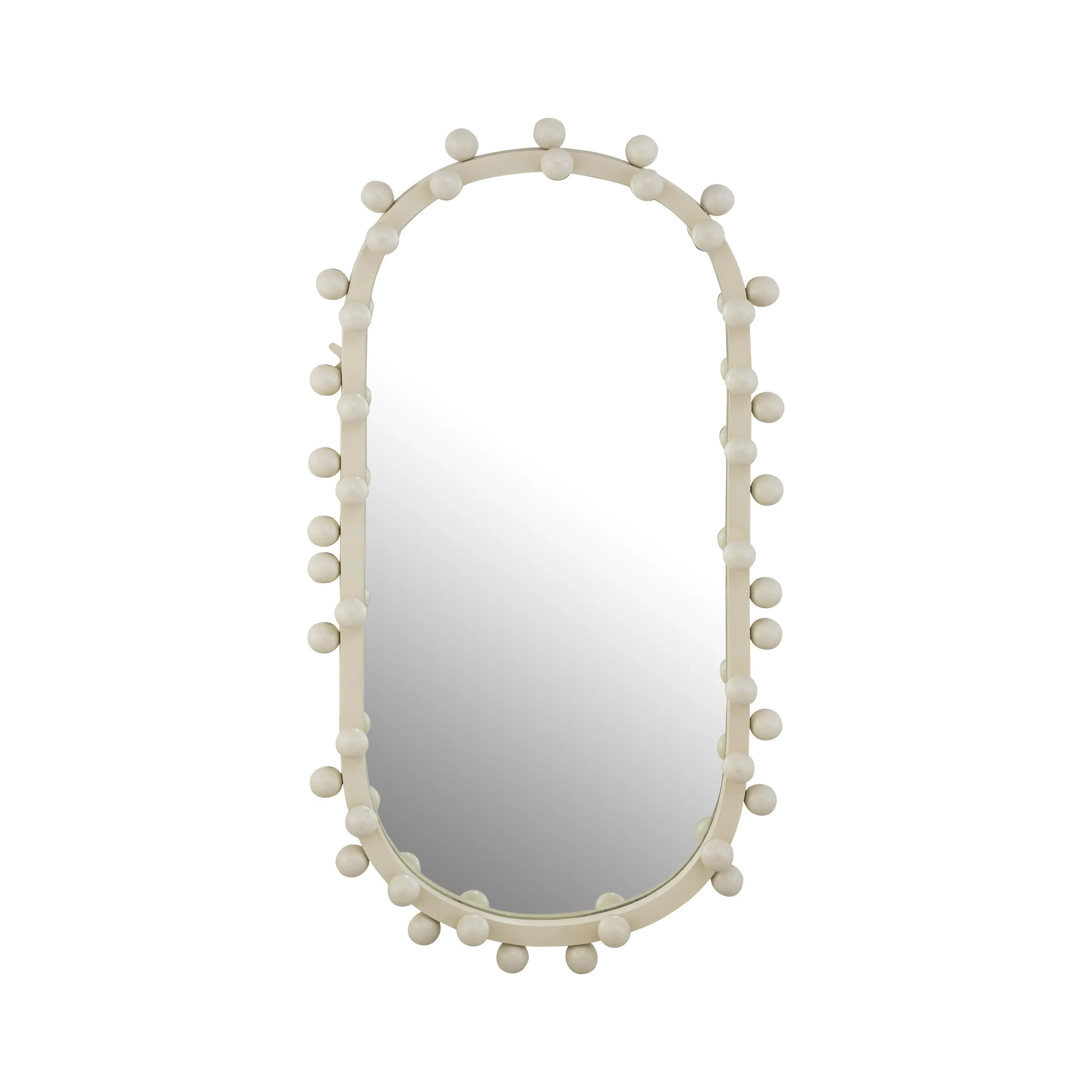 Bubbles Oval Wall Mirror - Ivory, Iron product