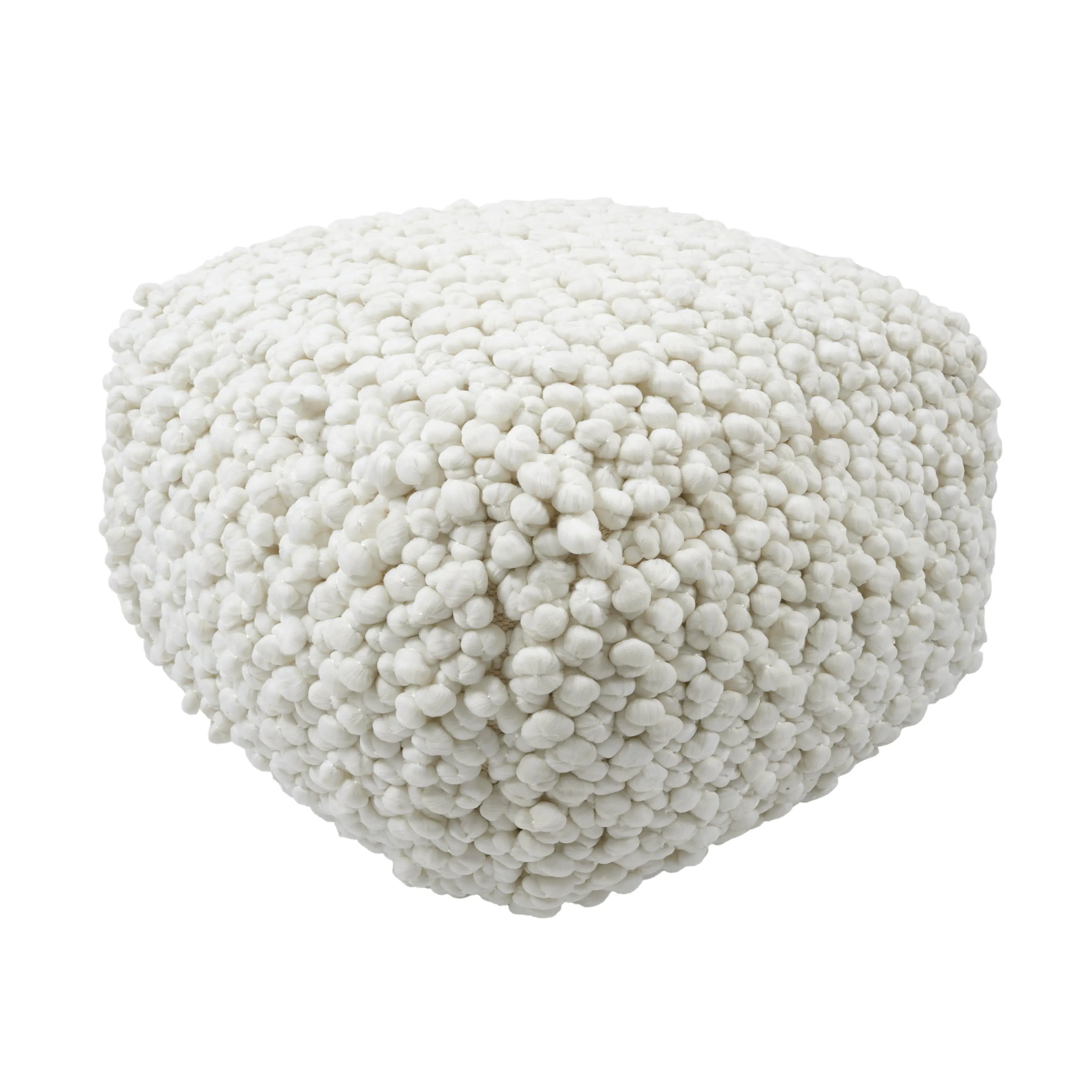 Cathy Woven Pouf - Cream, Natural Fiber product