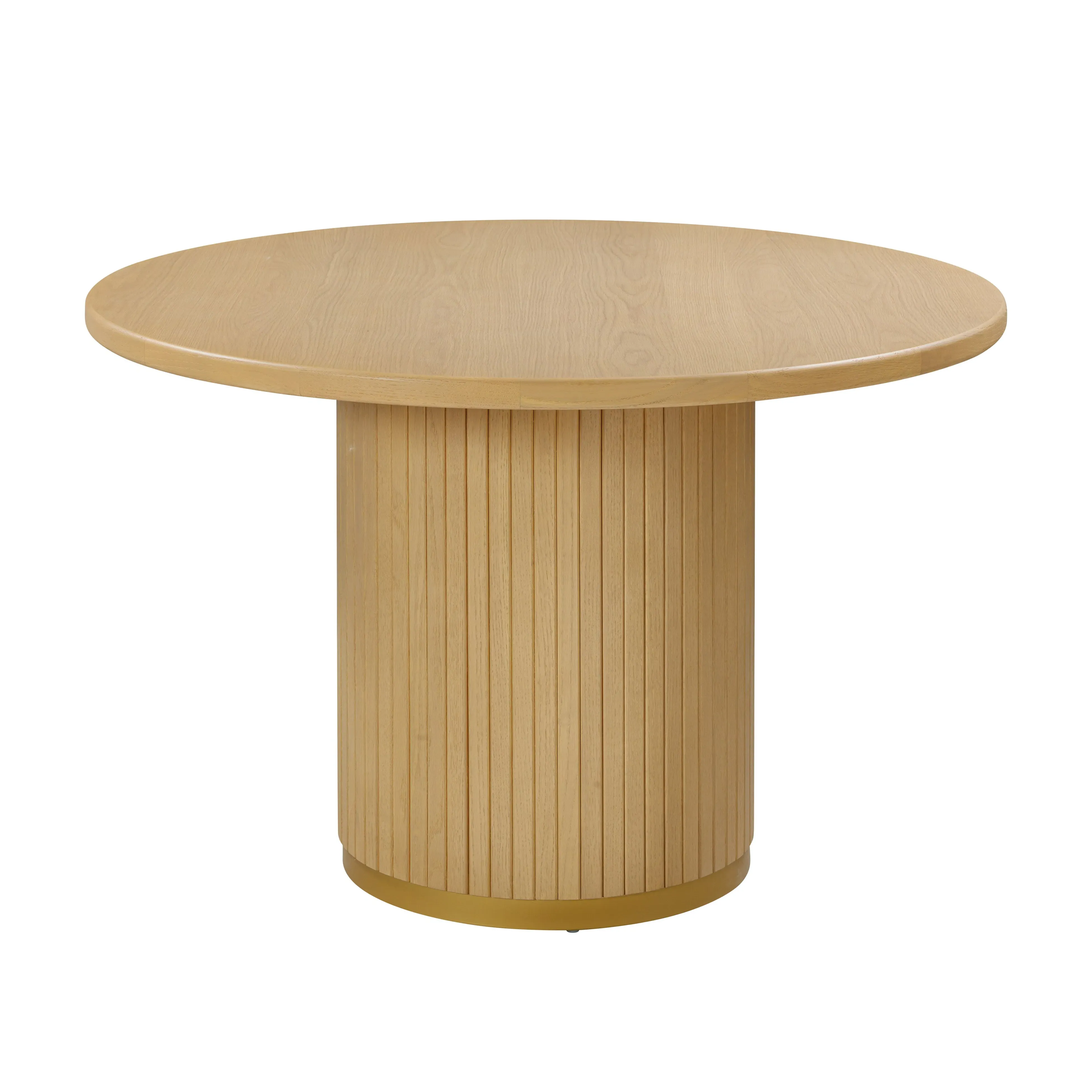 Chelsea Round Dining Table - Oak, Brass product