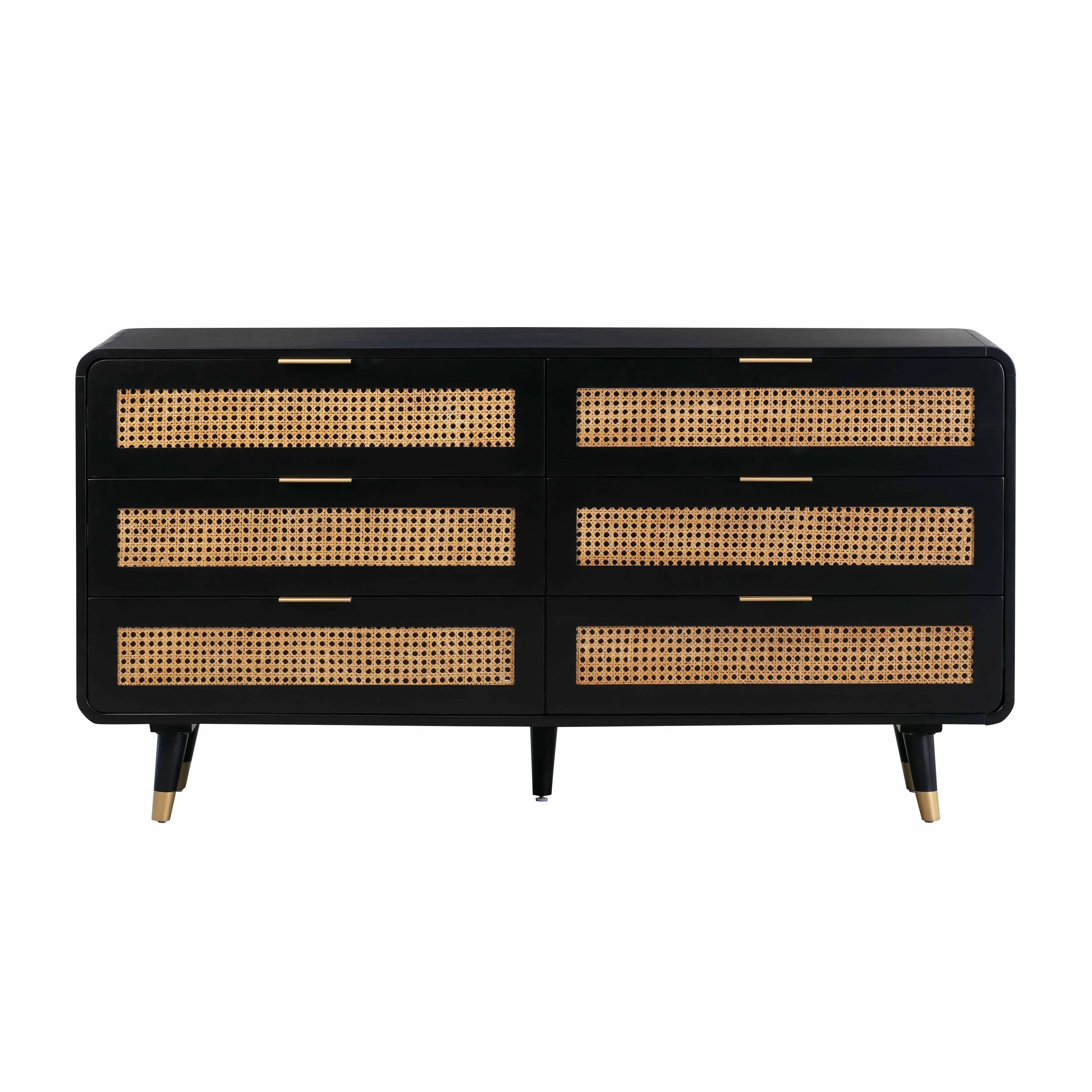Christine 6-Drawer Dresser - Black, Acacia product