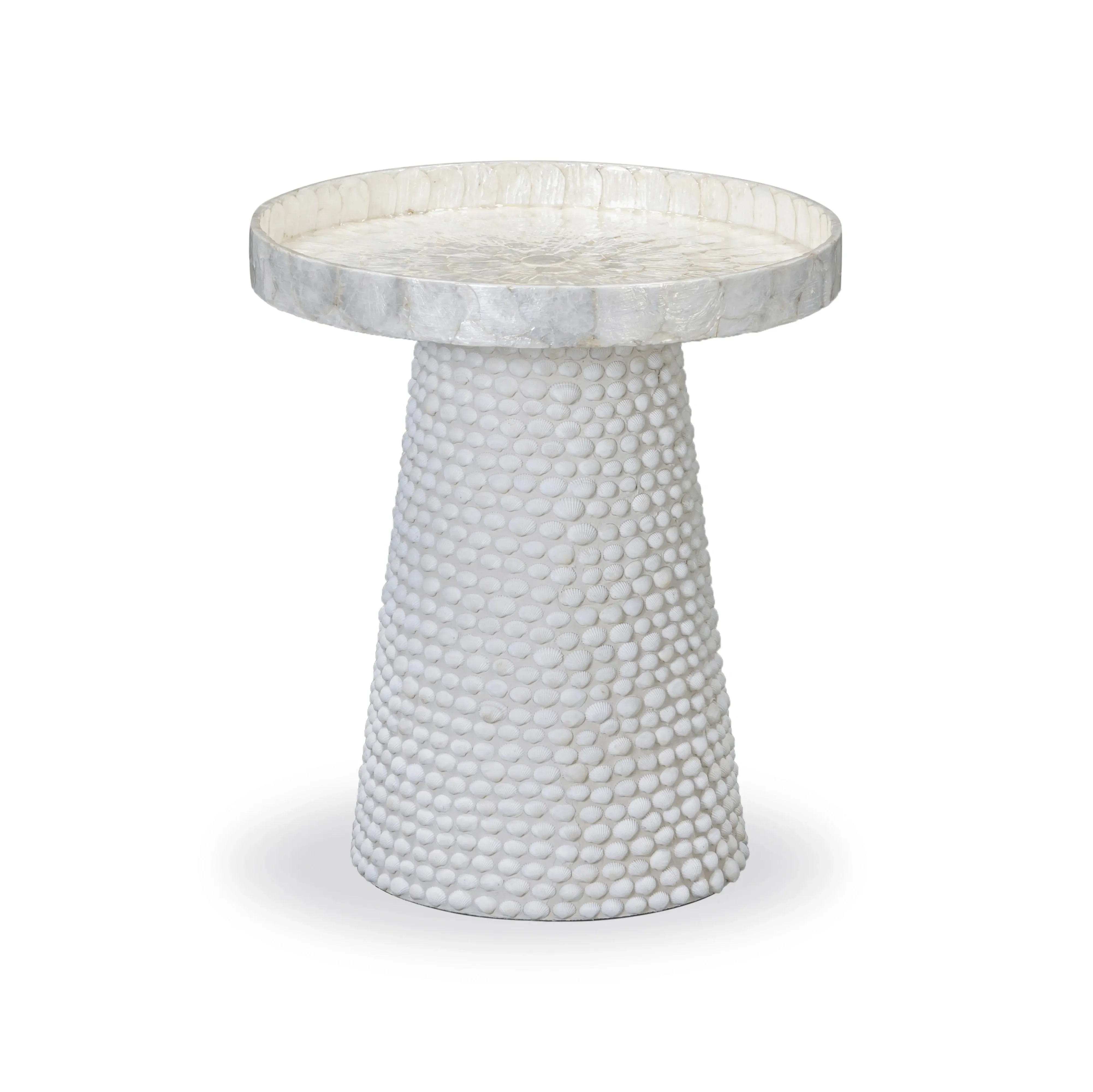Coast Round Side Table - Pearl White, Seashell product