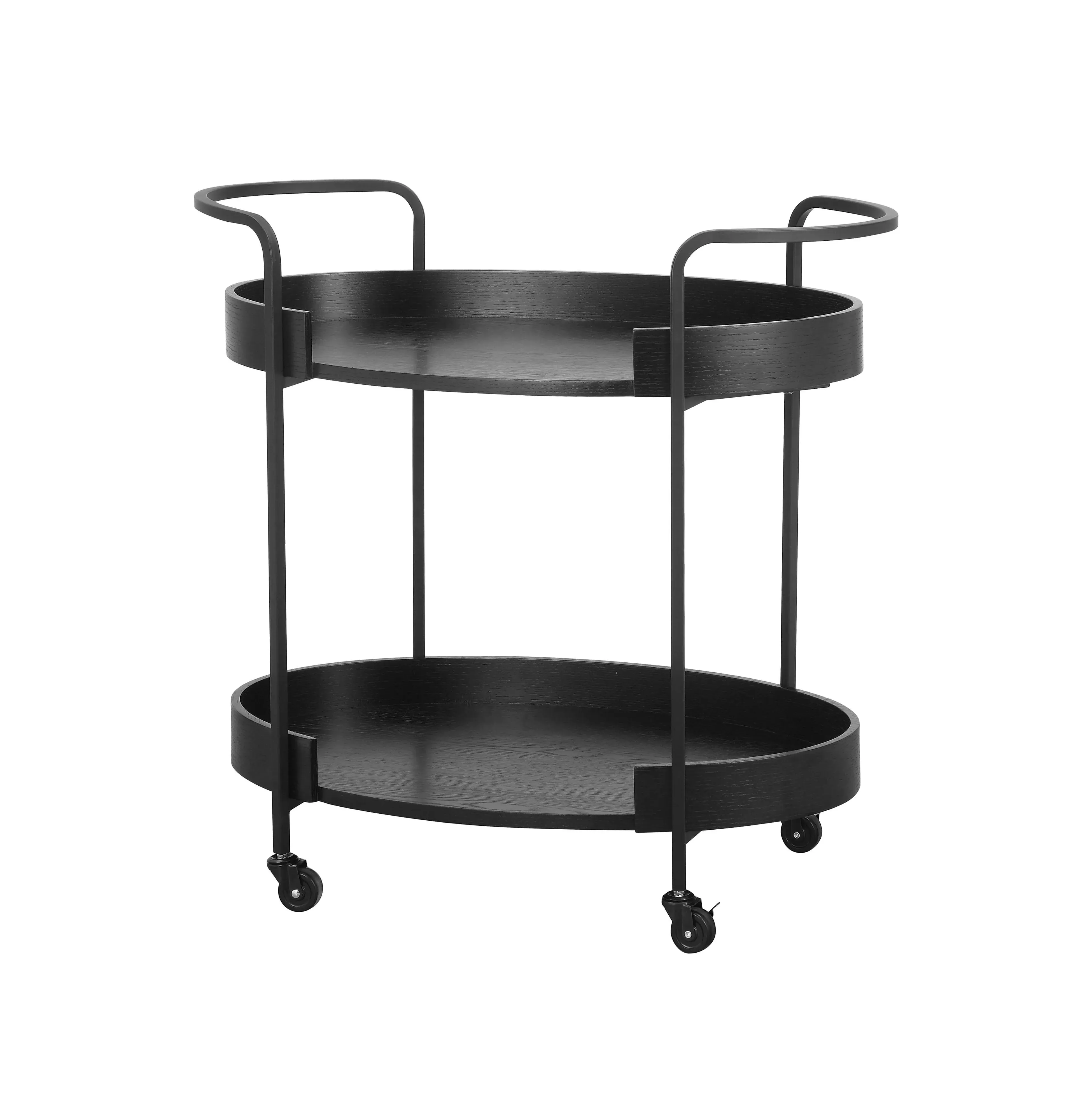 Cyril Bar Cart with Swivel Casters - Black, MDF product