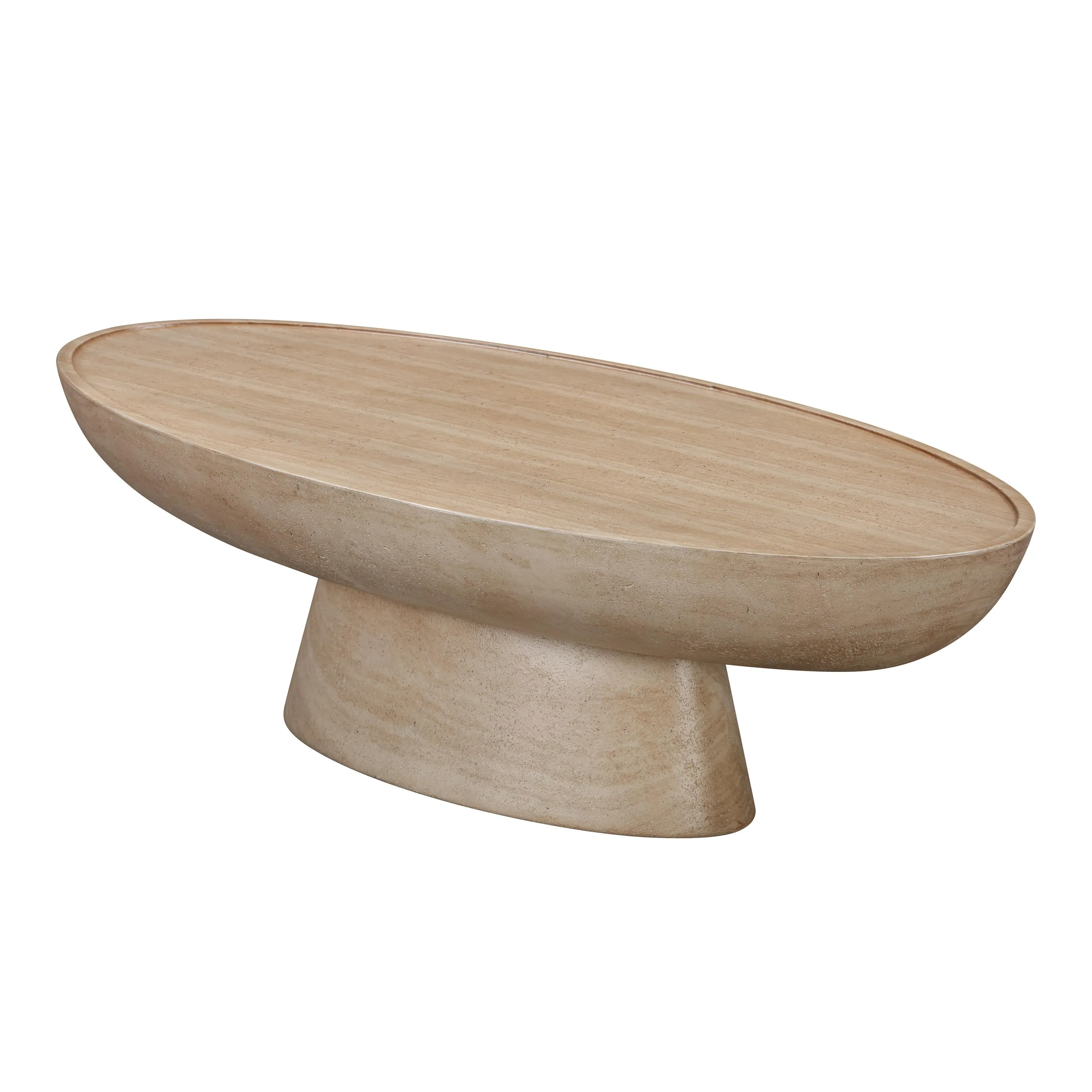 Eclipse Textured Faux Travertine Indoor/Outdoor Coffee Table product