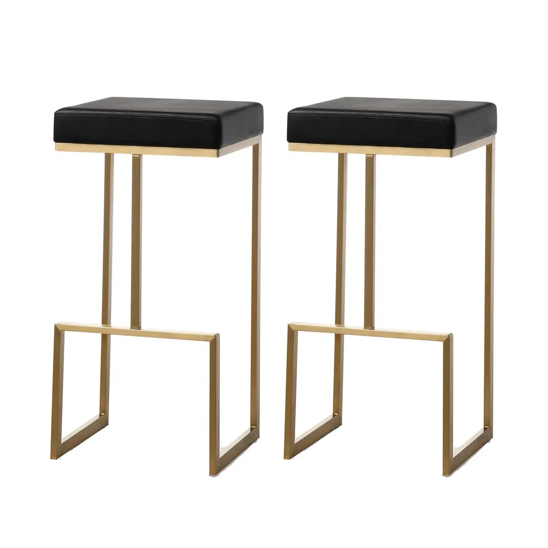 Ferrara Barstool Set of 2 - Black, Vegan Leather product