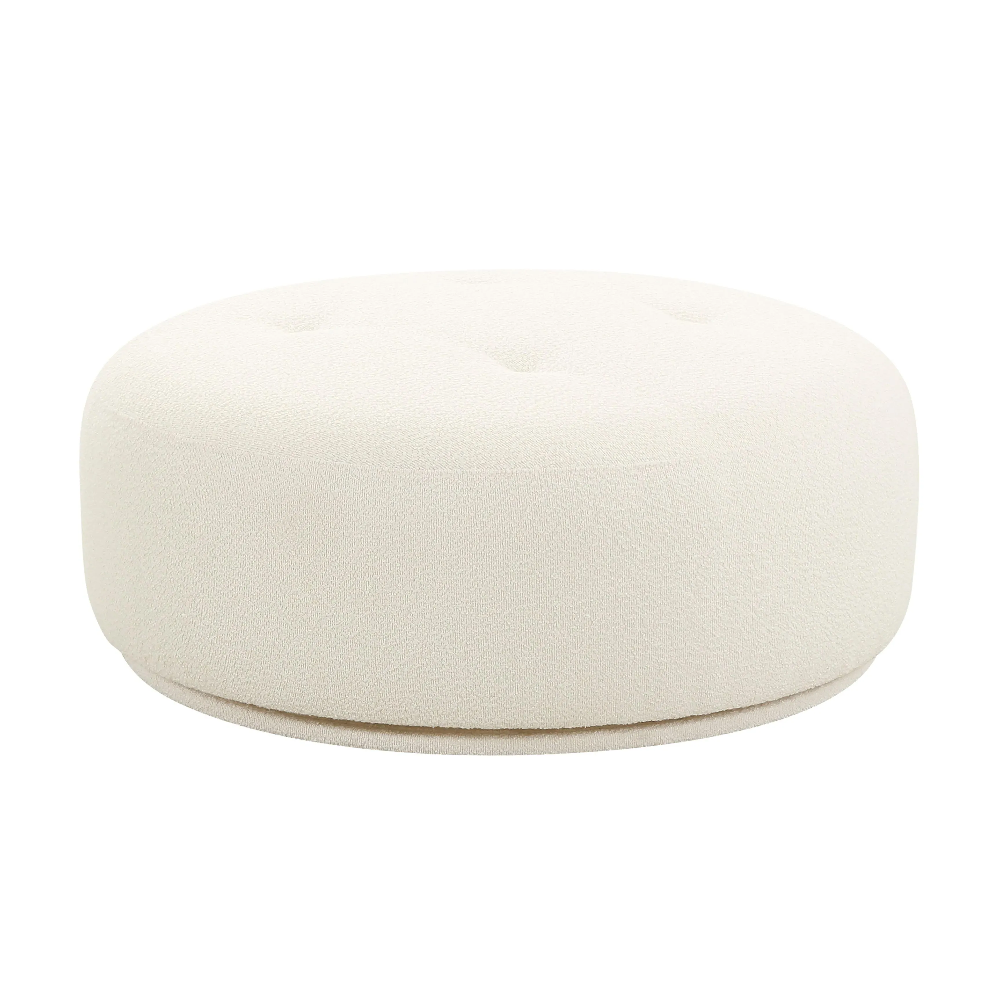 Fickle Swivel Ottoman - Cream, Boucle product
