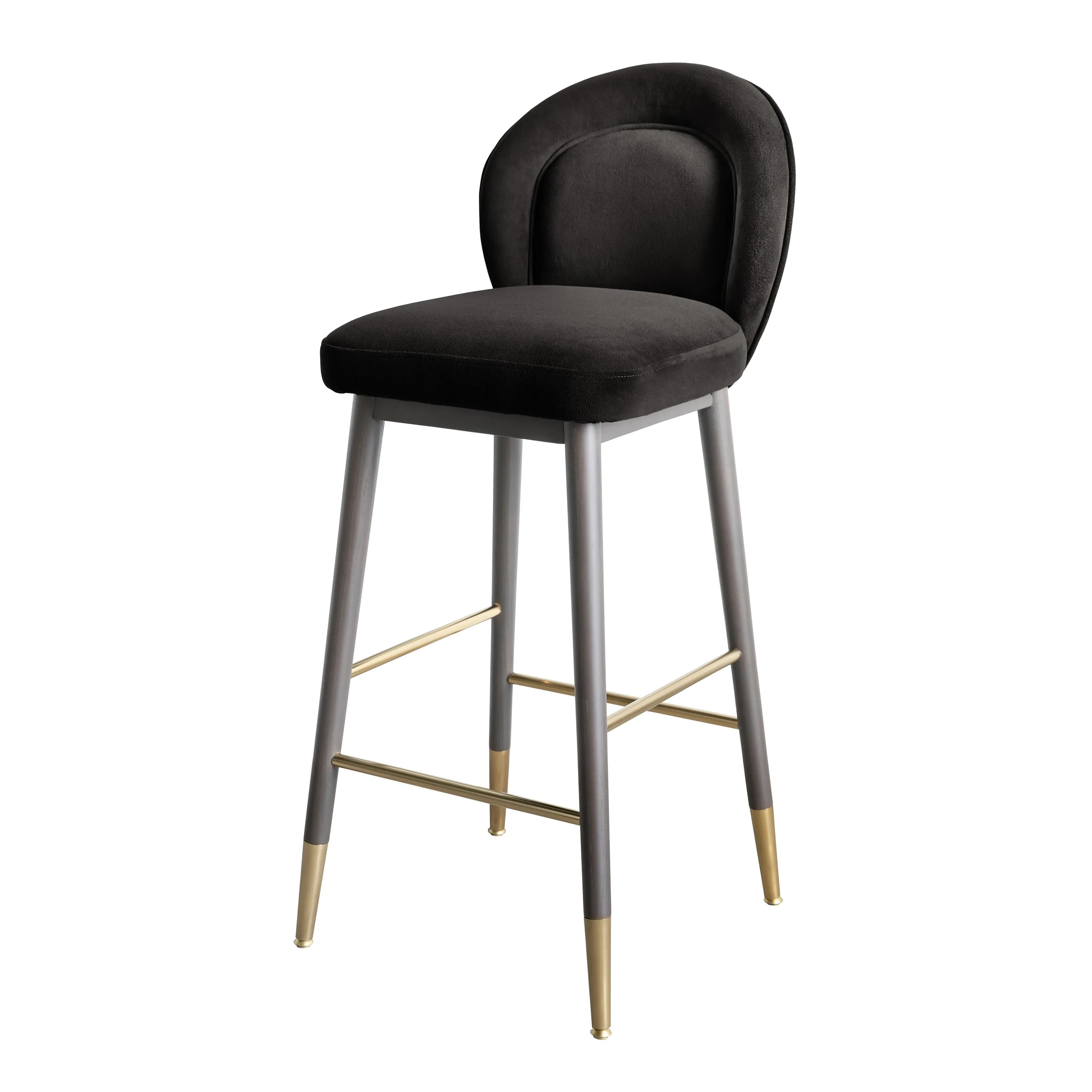 Hailey Performance Velvet Stool - Brass product