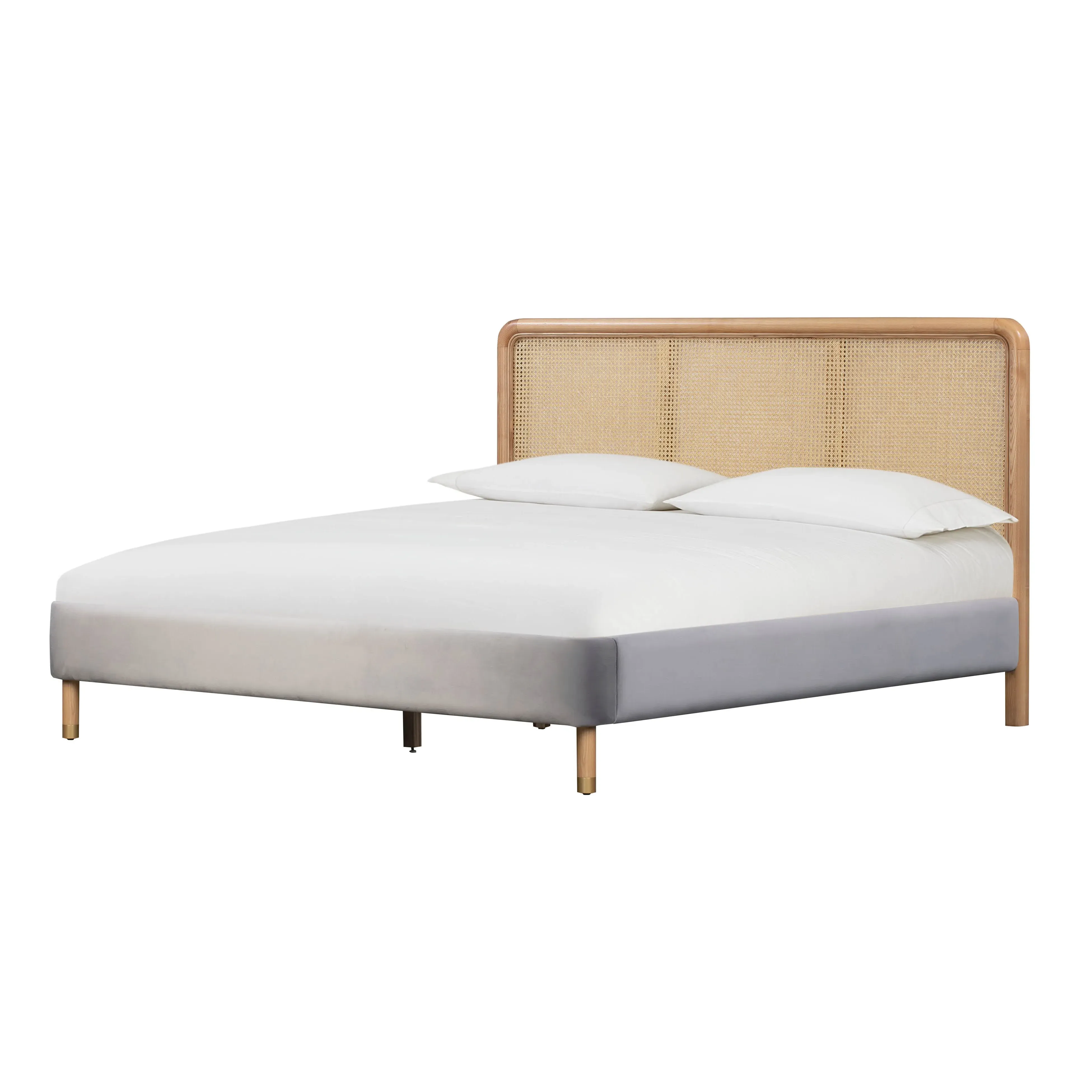 Kavali Bed Frame - Velvet, Ash Wood product