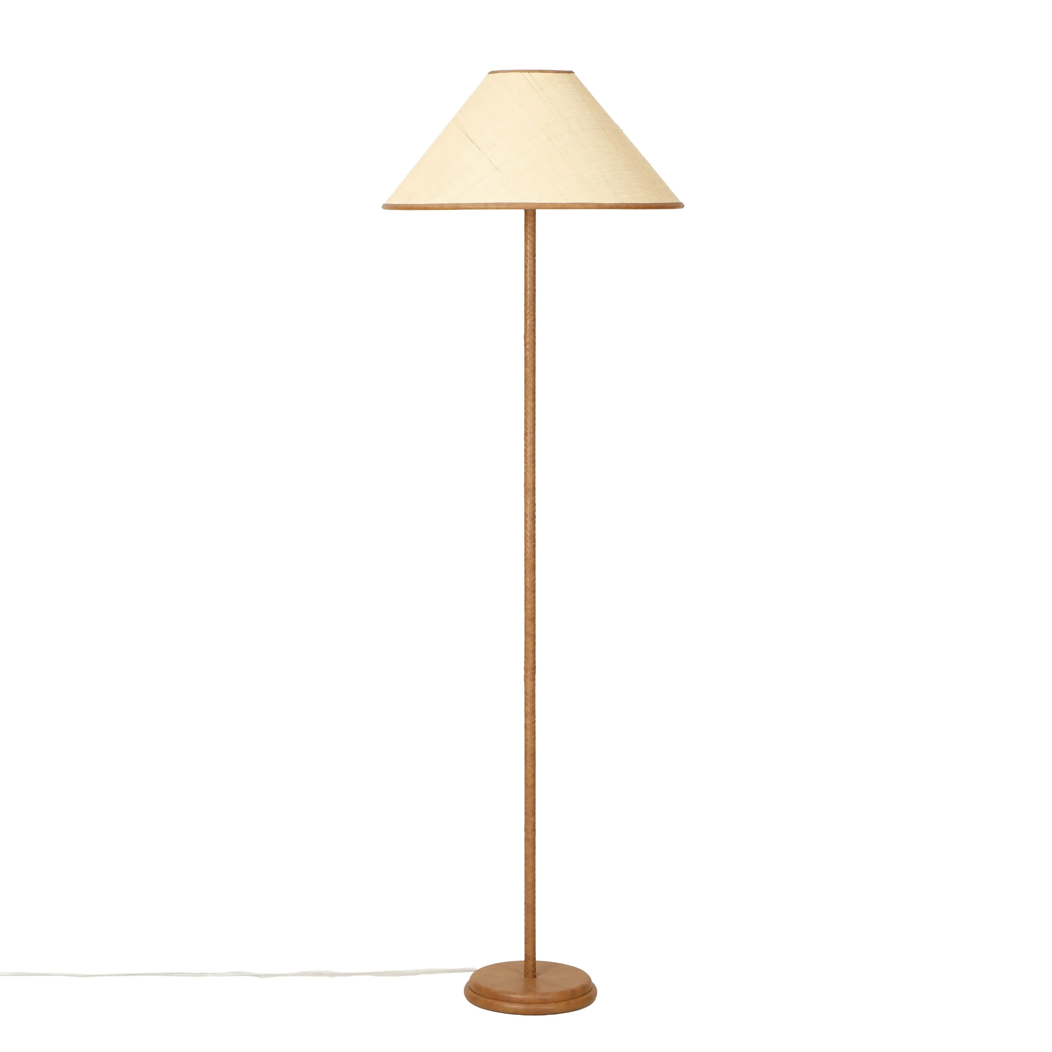 Keria Floor Lamp - Vegan Leather, Raffia product