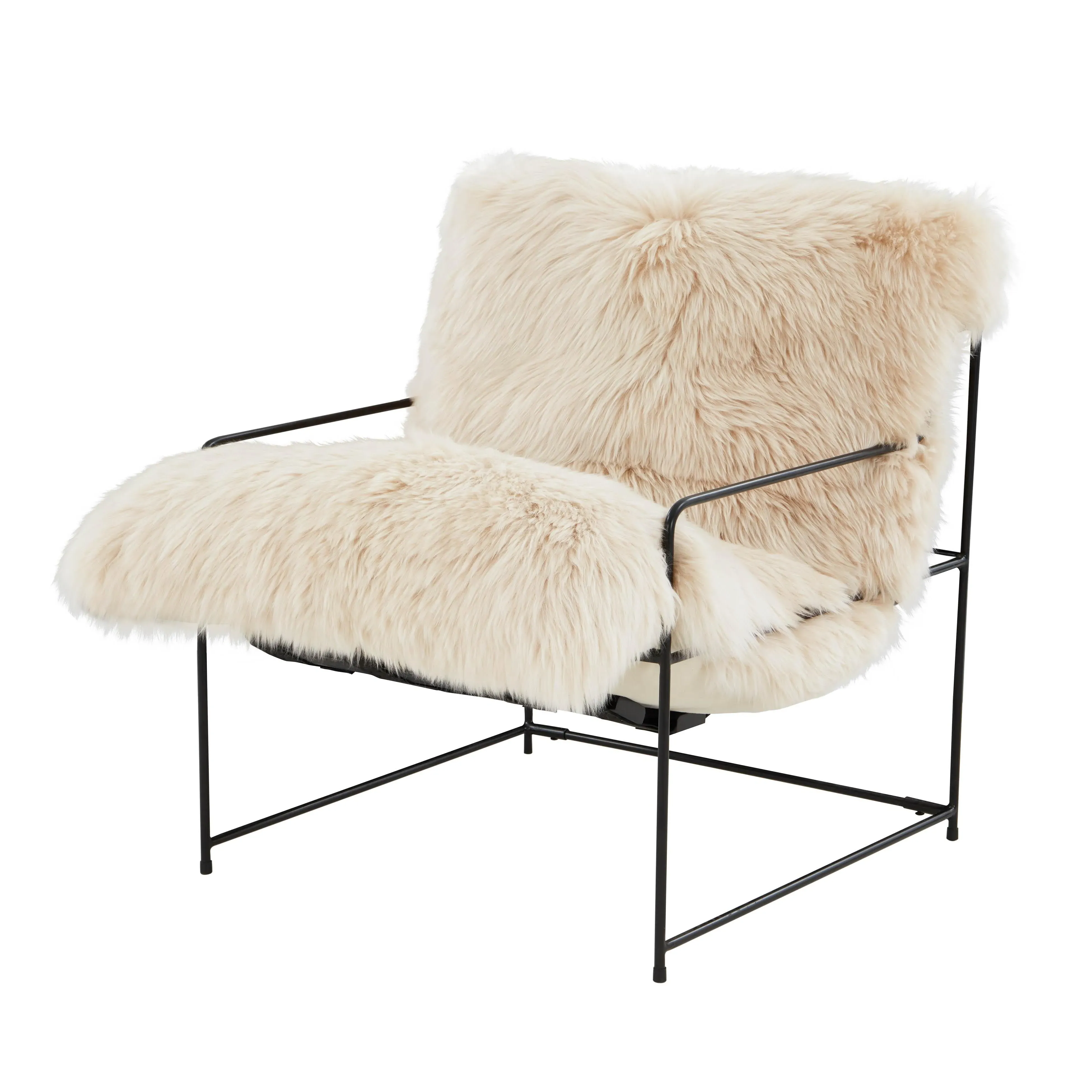 Kimi Accent Chair - Genuine Sheepskin, Iron product