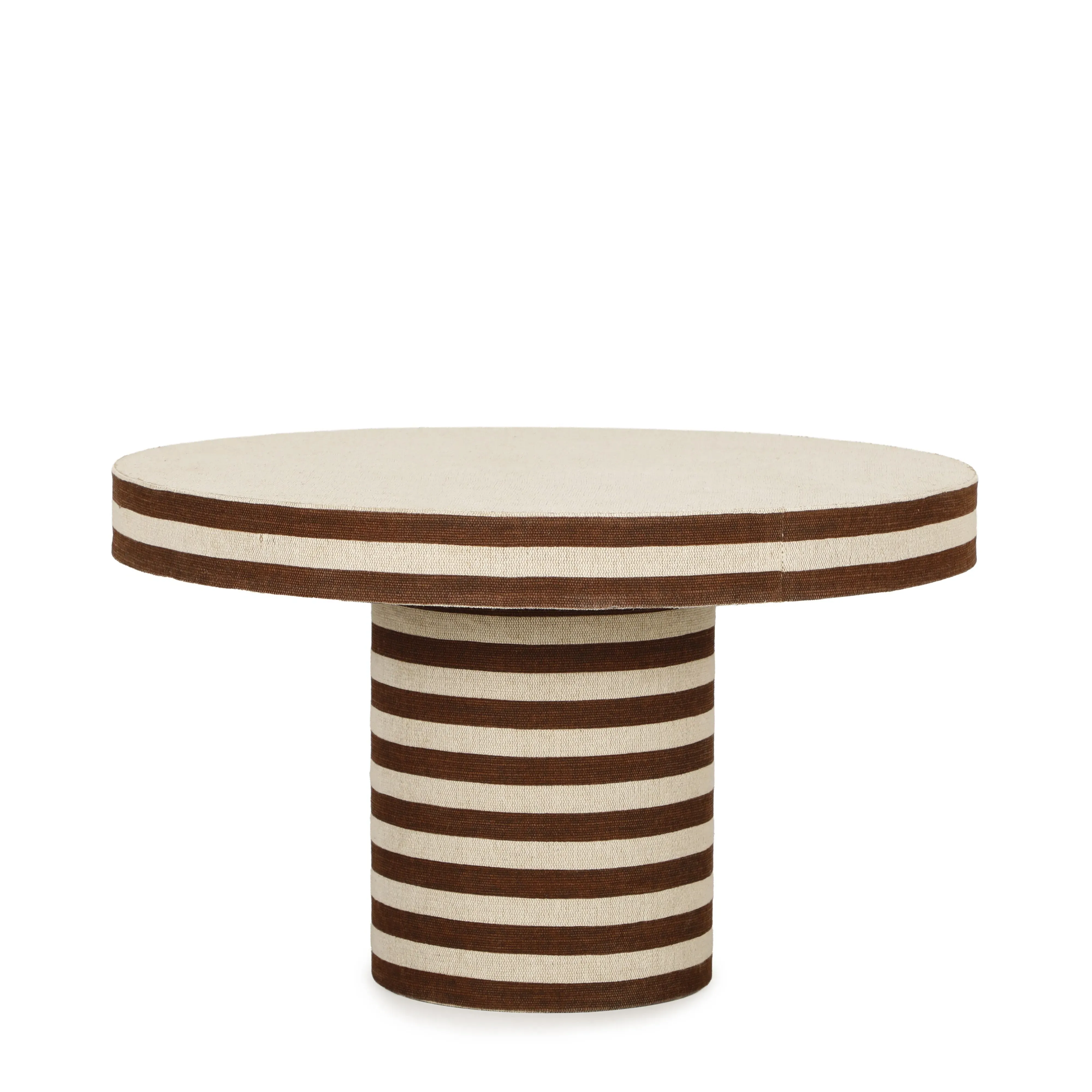 Lyra 30" Round Coffee Table - Natural, Striped Cotton Jute product