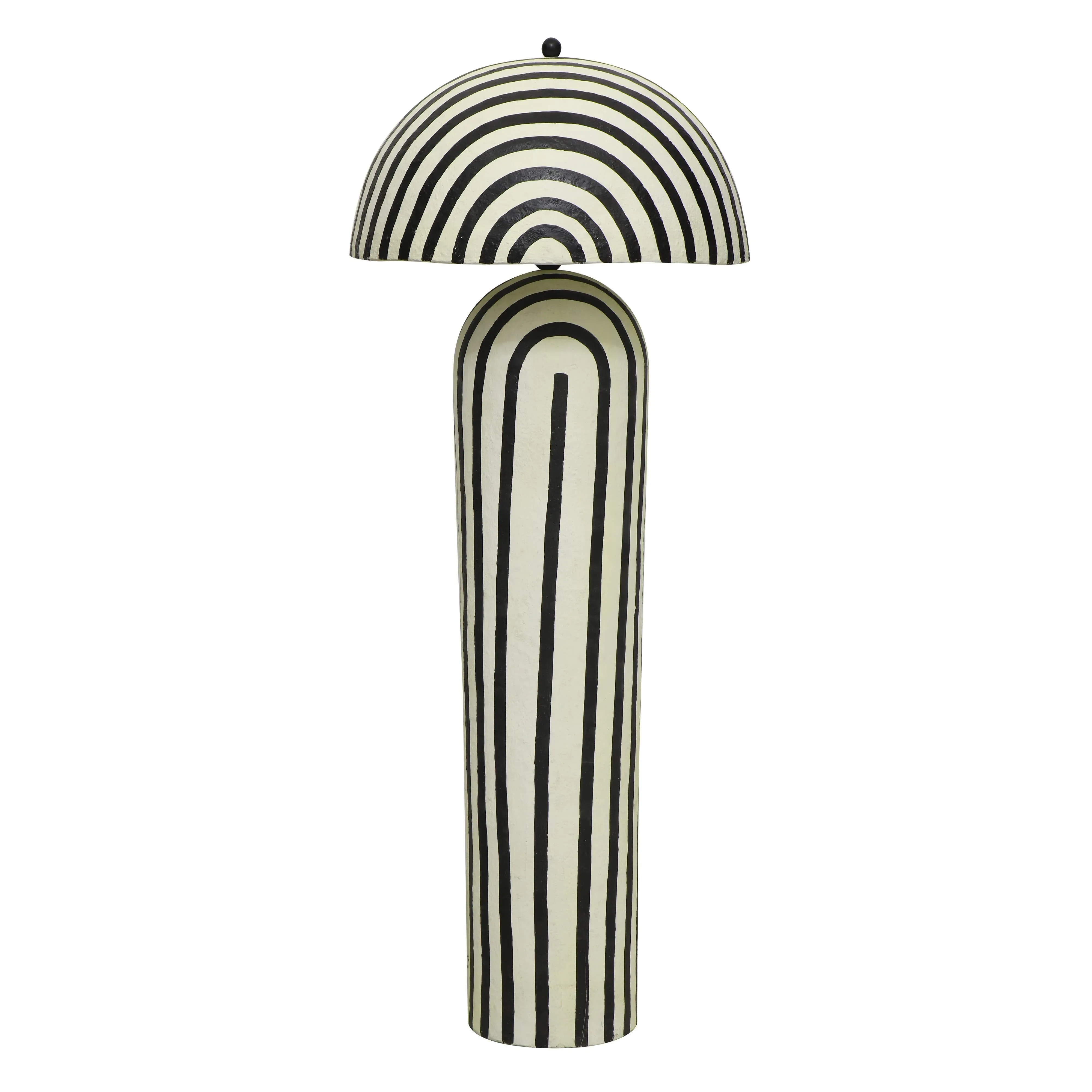 Maiori Striped Papier Mache Floor Lamp - Black product
