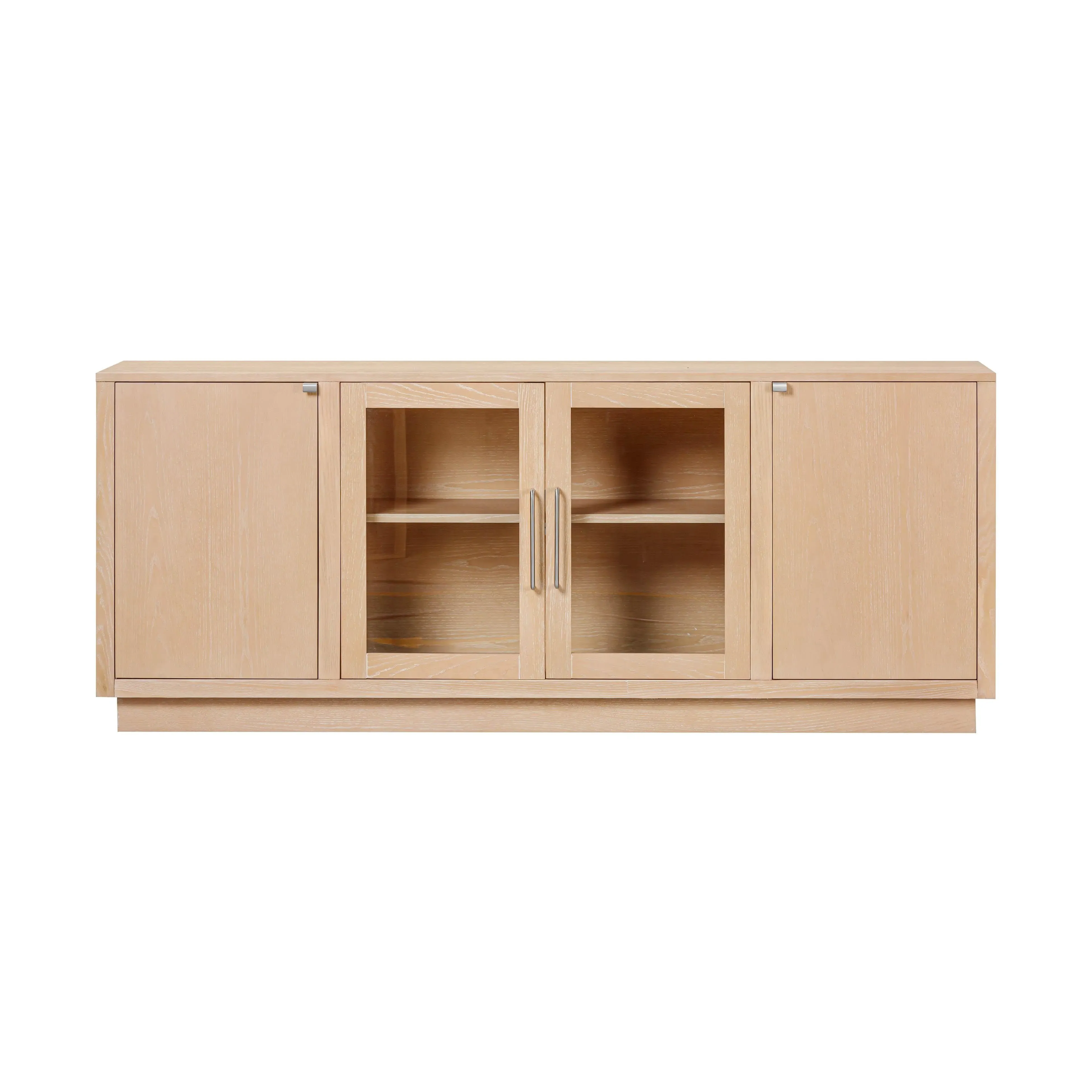 Marlow Wood Console with Storage - Natural, Nickel product