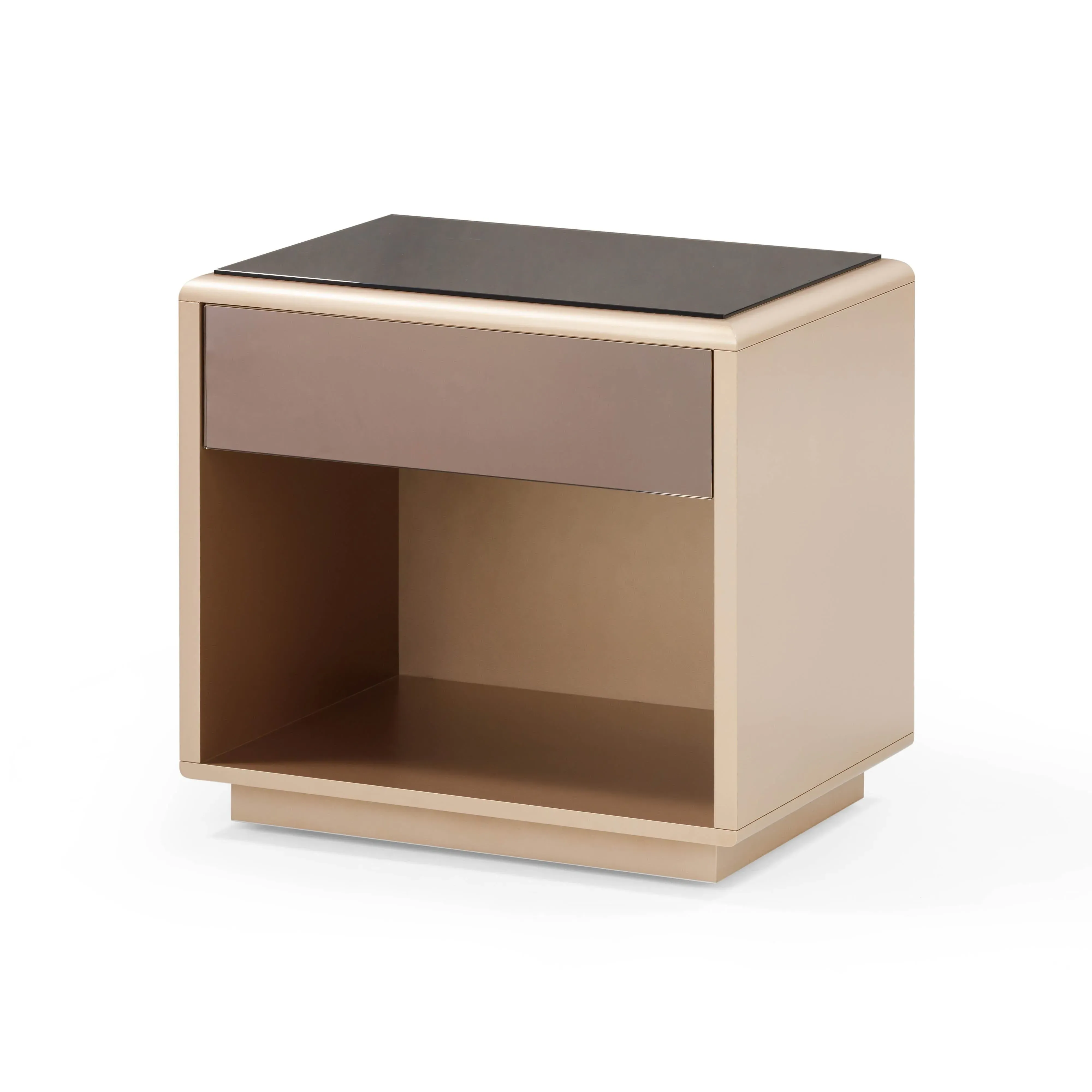 Martha Nightstand with Drawer - Taupe, Mirrored product