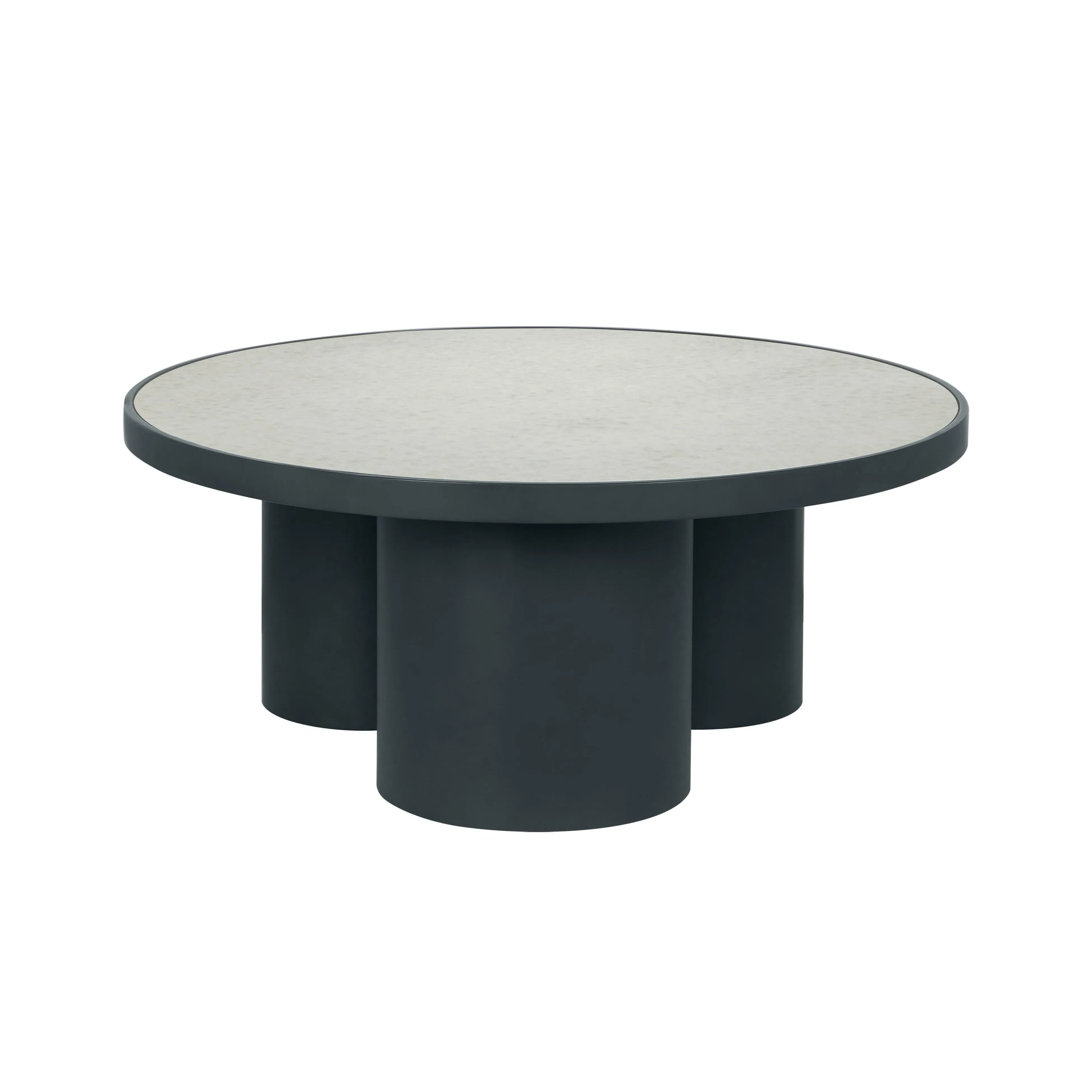 Nautilus Round Coffee Table - Antique Silver, Mirrored product
