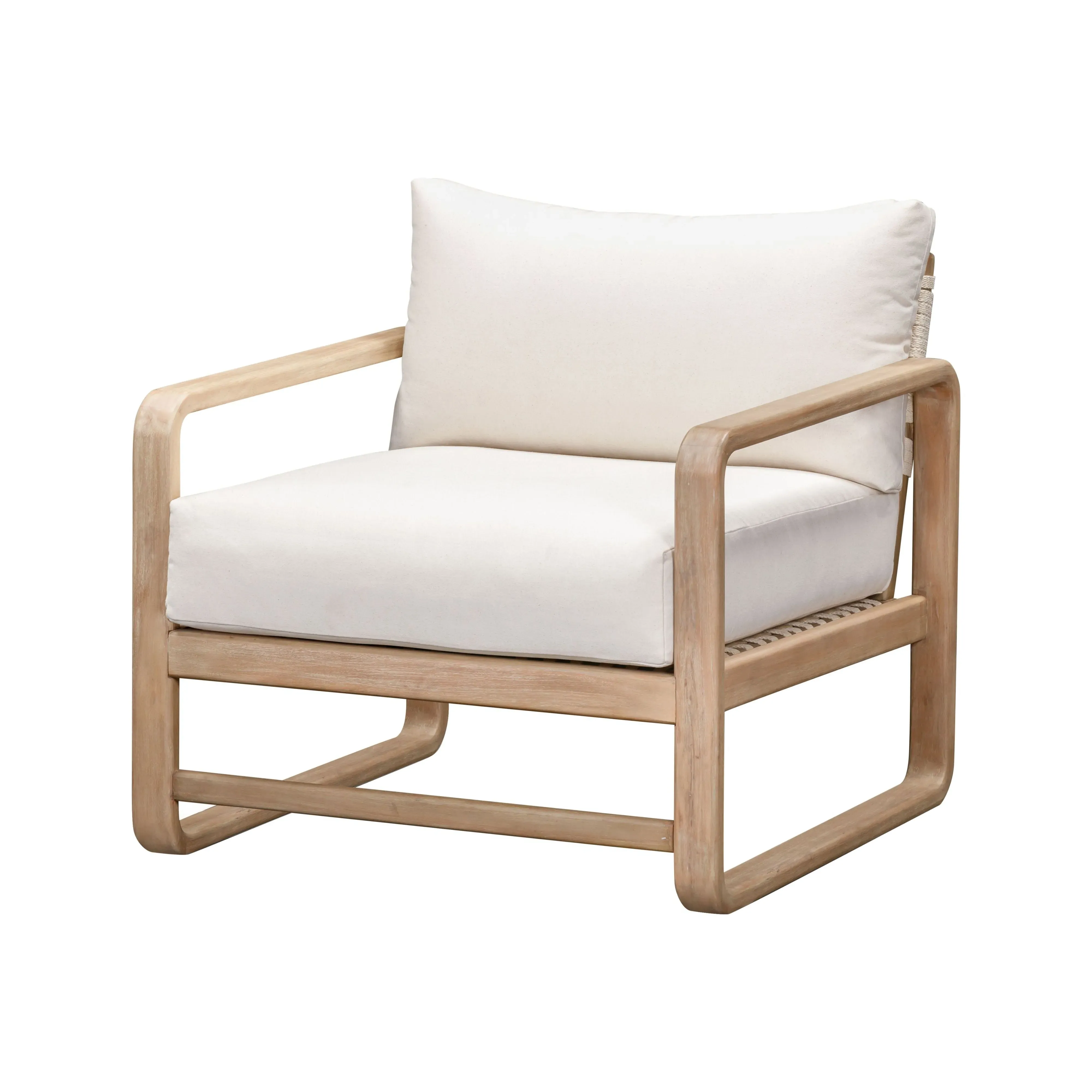 Palata Outdoor Accent Chair - Cream, Eucalyptus Wood product