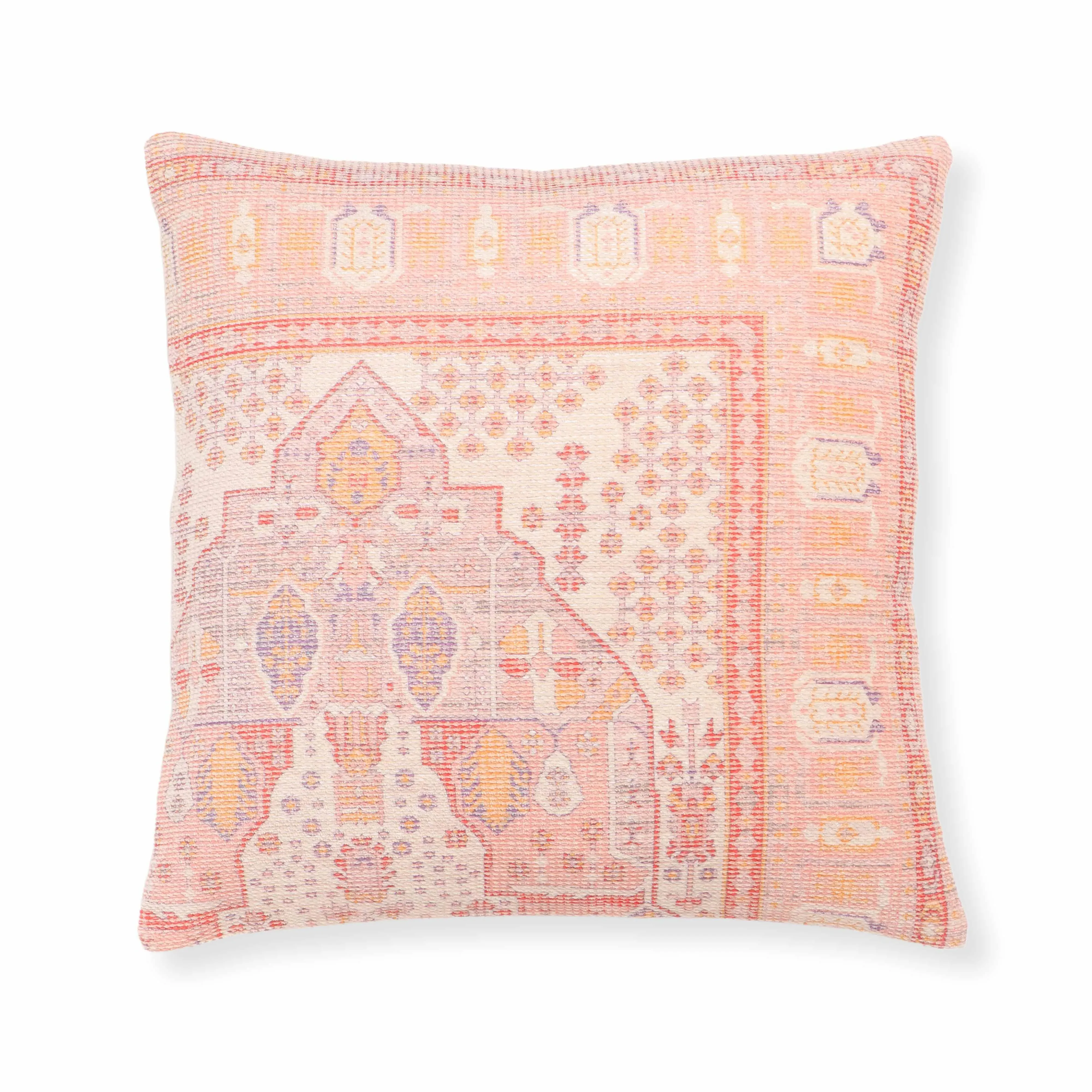 Persia Square Throw Pillow Cover - Pink, Cotton product