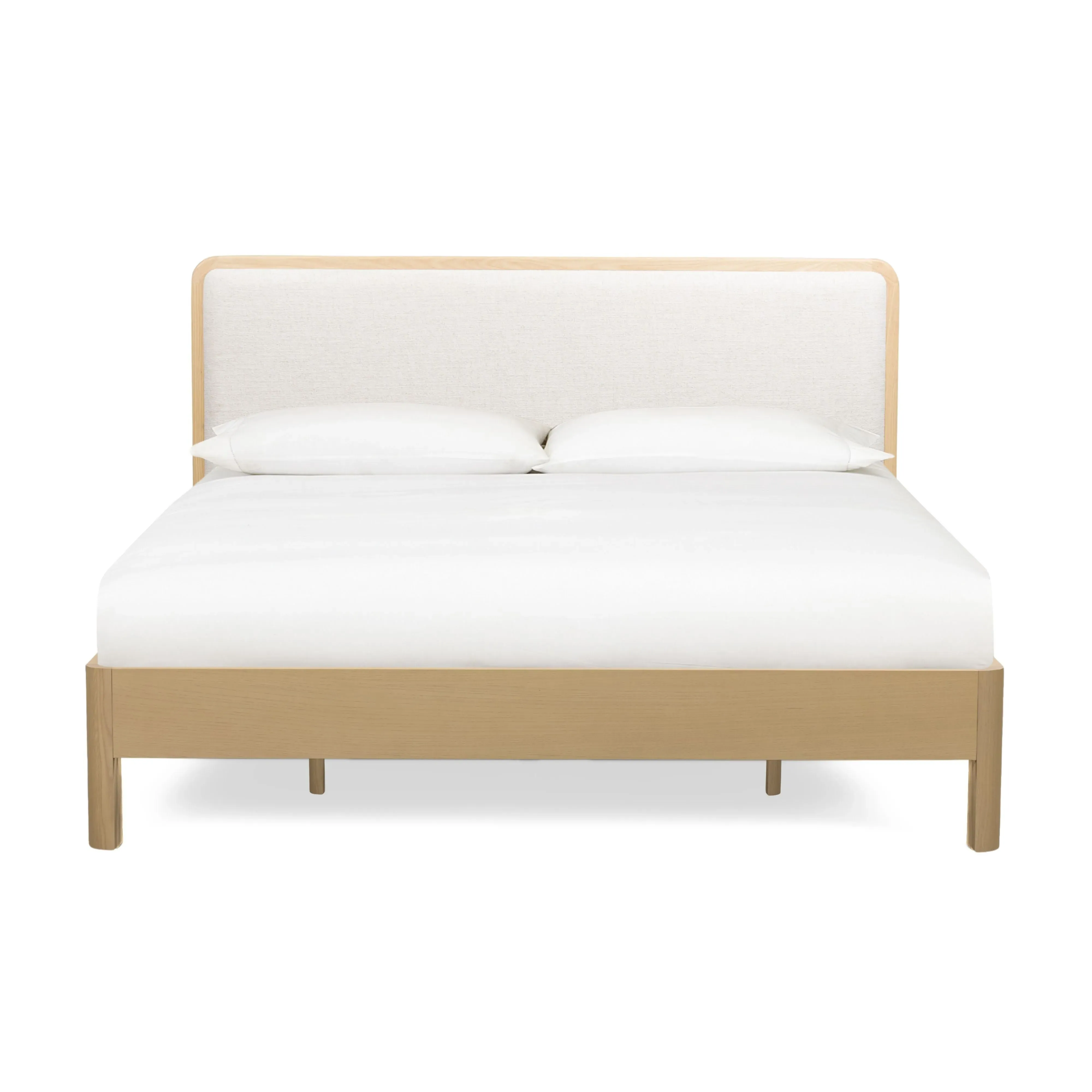Rafaelle Bed Frame with Upholstered Headboard - Natural, Solid Ash product