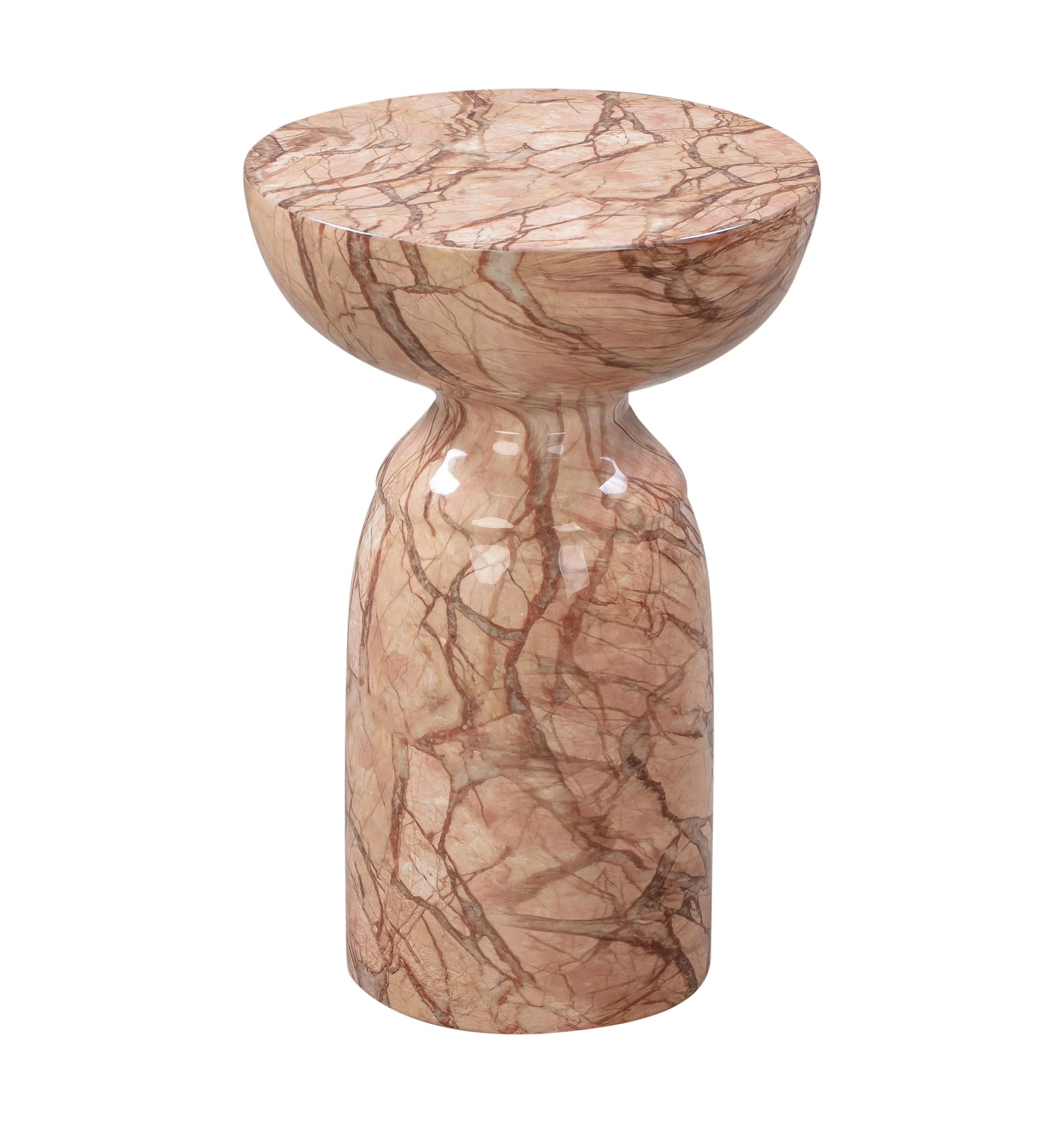 Rue Round Side Table - Faux Marble, Concrete product