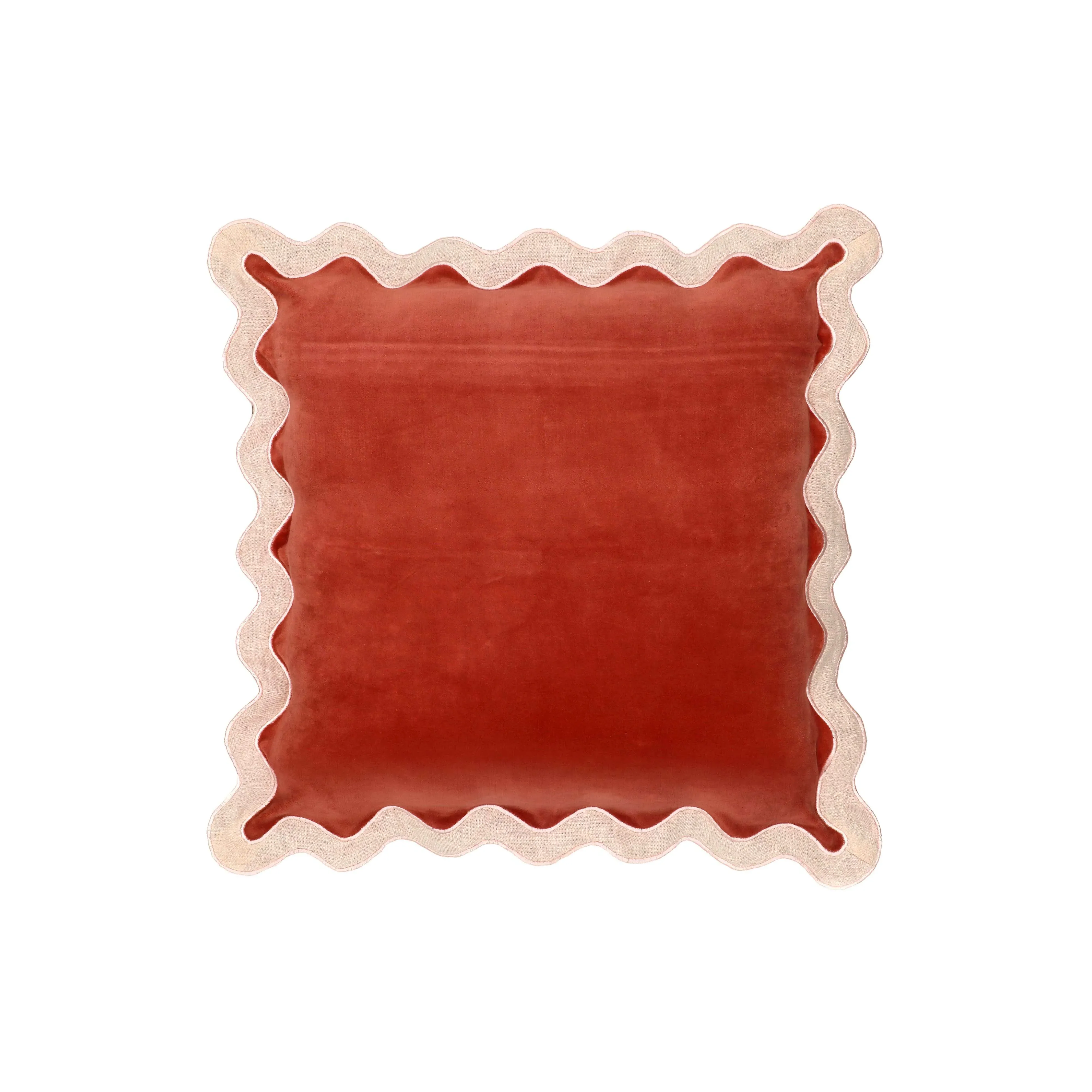 Scalloped Edge Square Throw Pillow Cover - Linen, Velvet product
