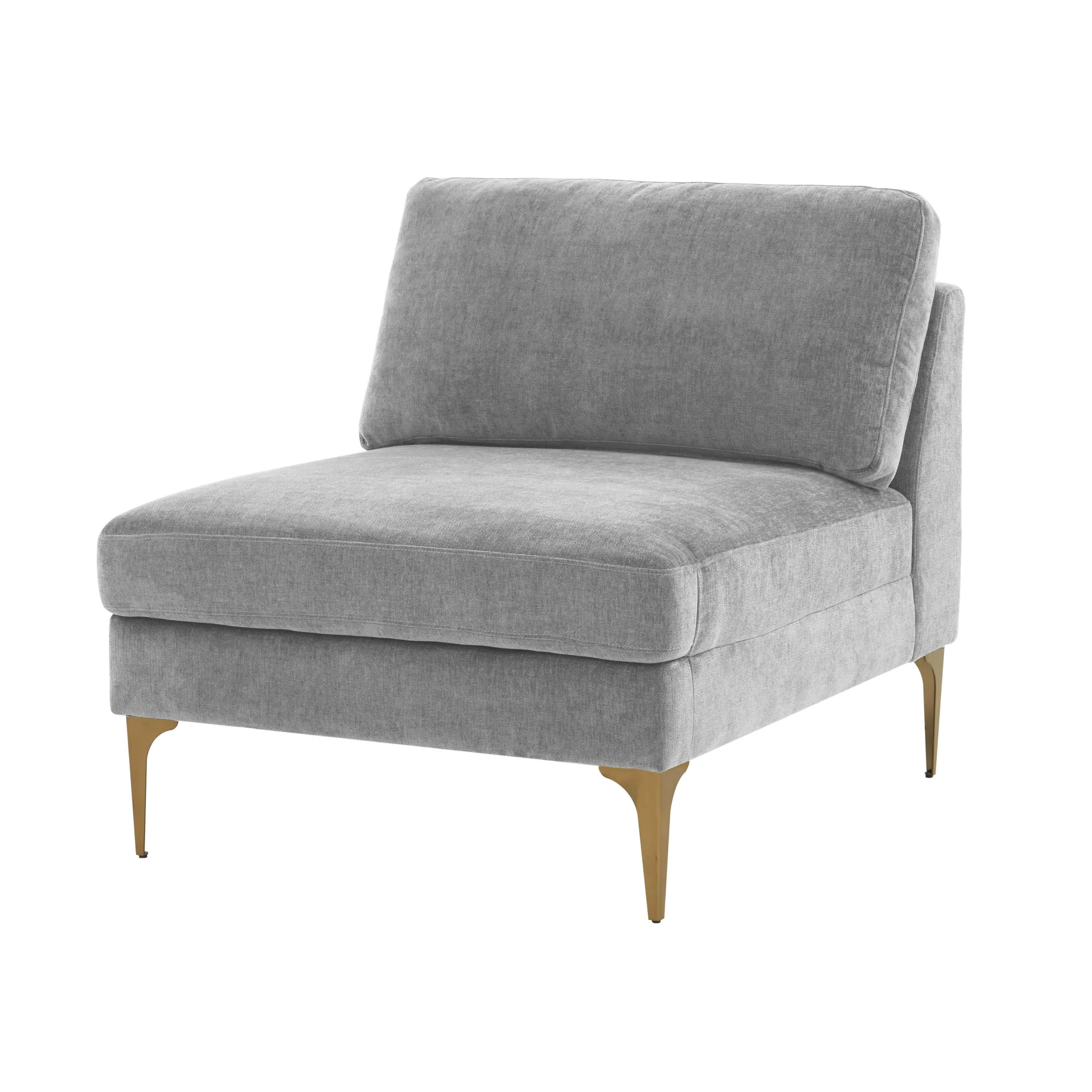 Serena Modular Armless Chair - Cream, Velvet by Tov Furniture