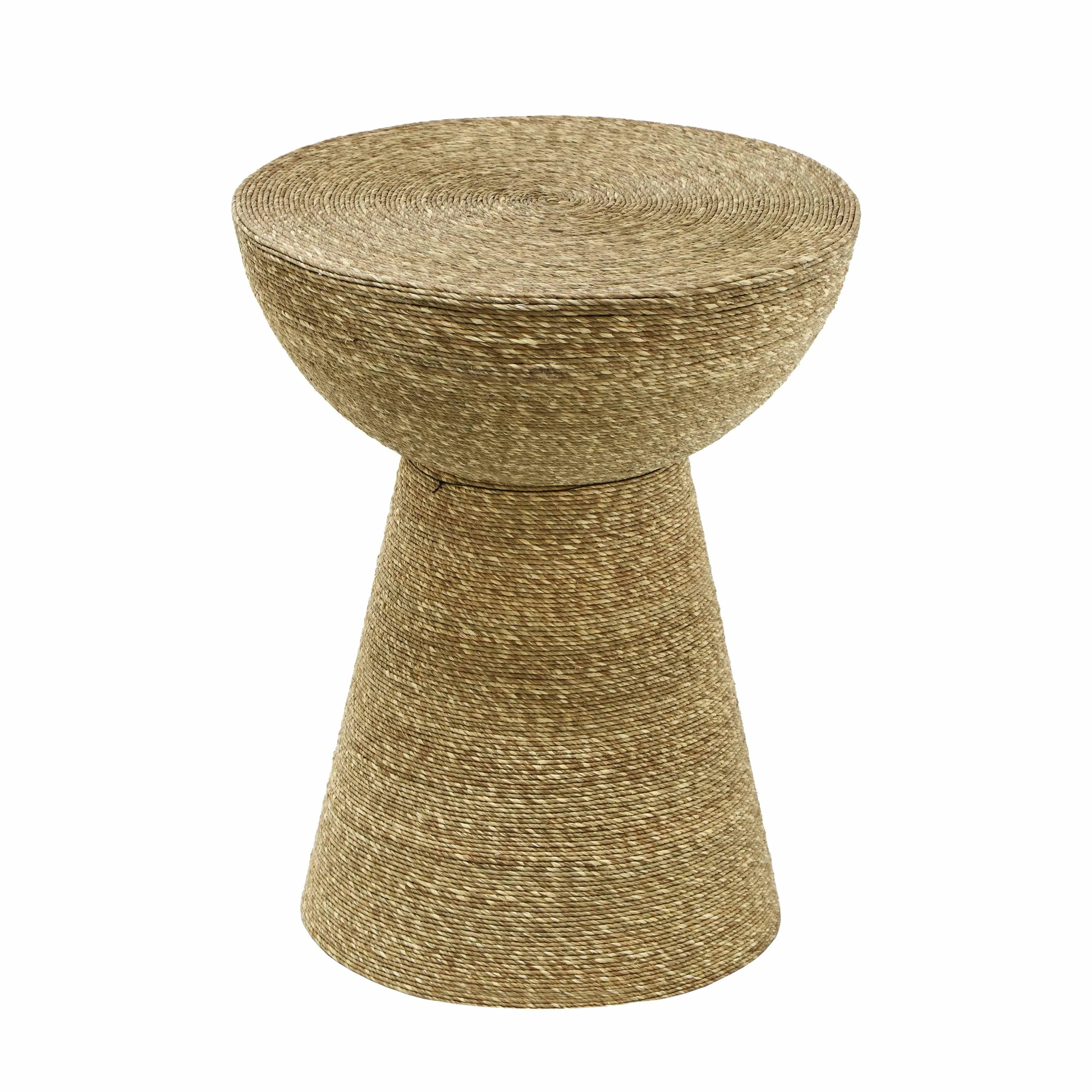 Wren Striped Side Table - Iron, Cotton, Natural Grass product