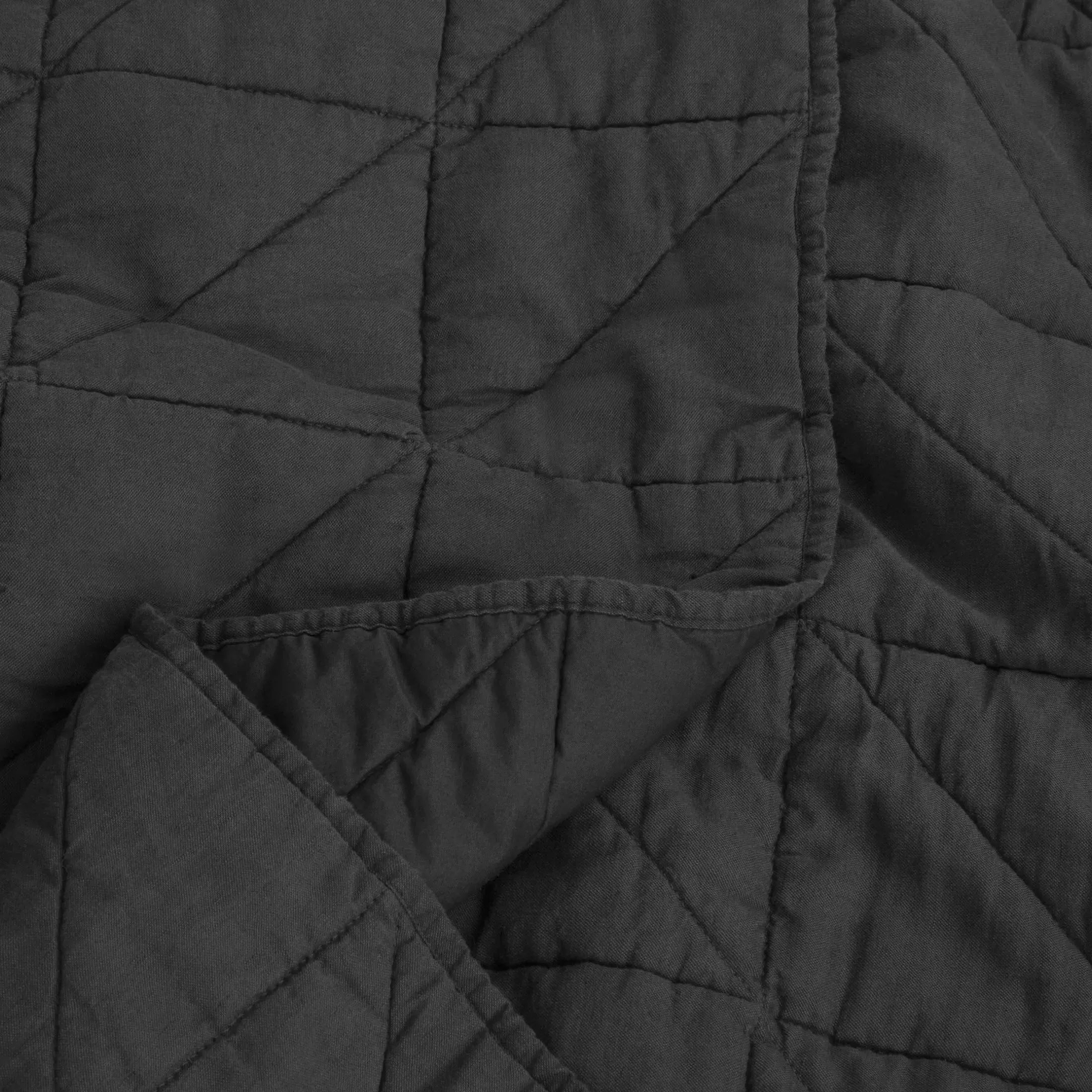 Cotton and Linen Full/Queen Quilt - Charcoal