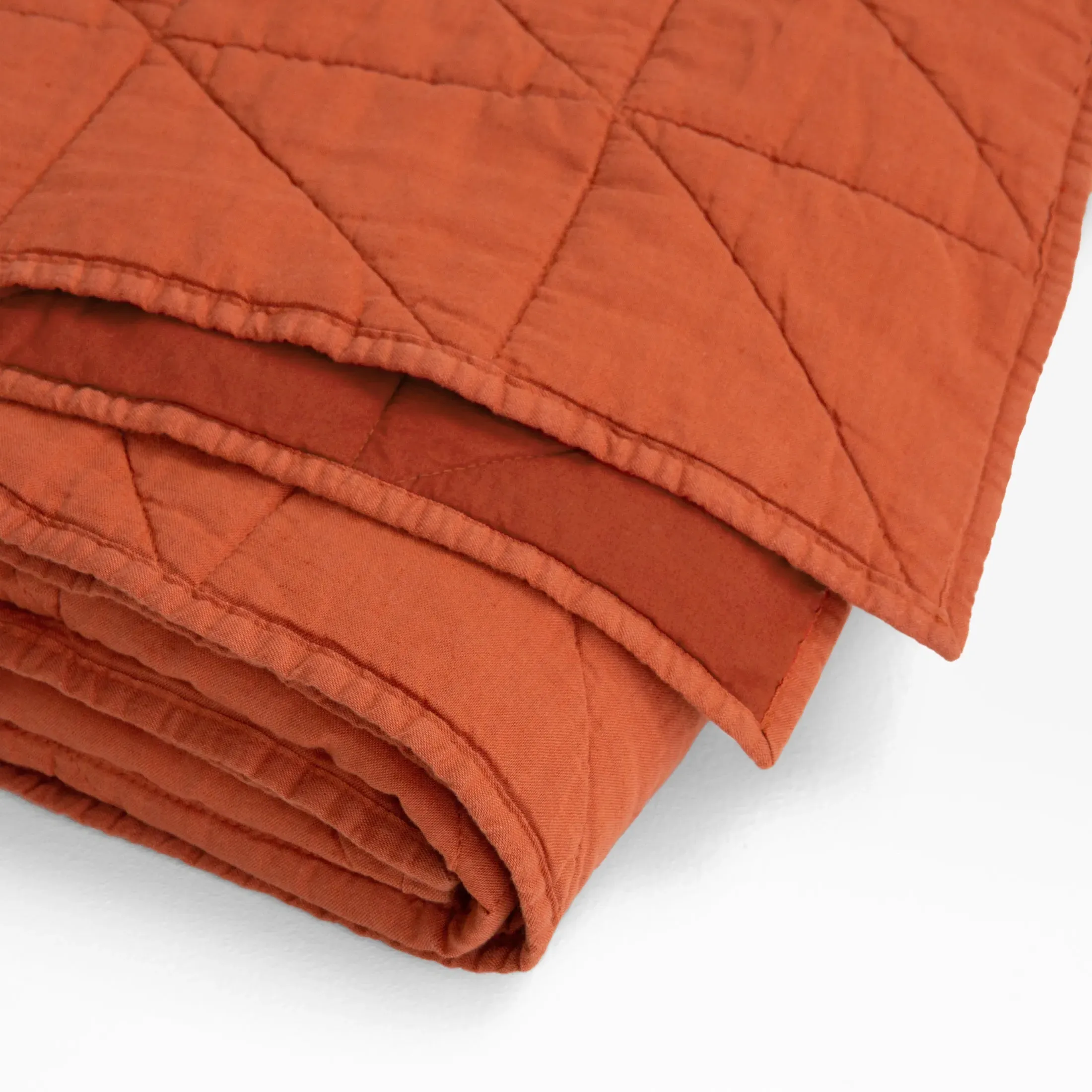 Cotton and Linen King/Cal King Quilt - Cayenne