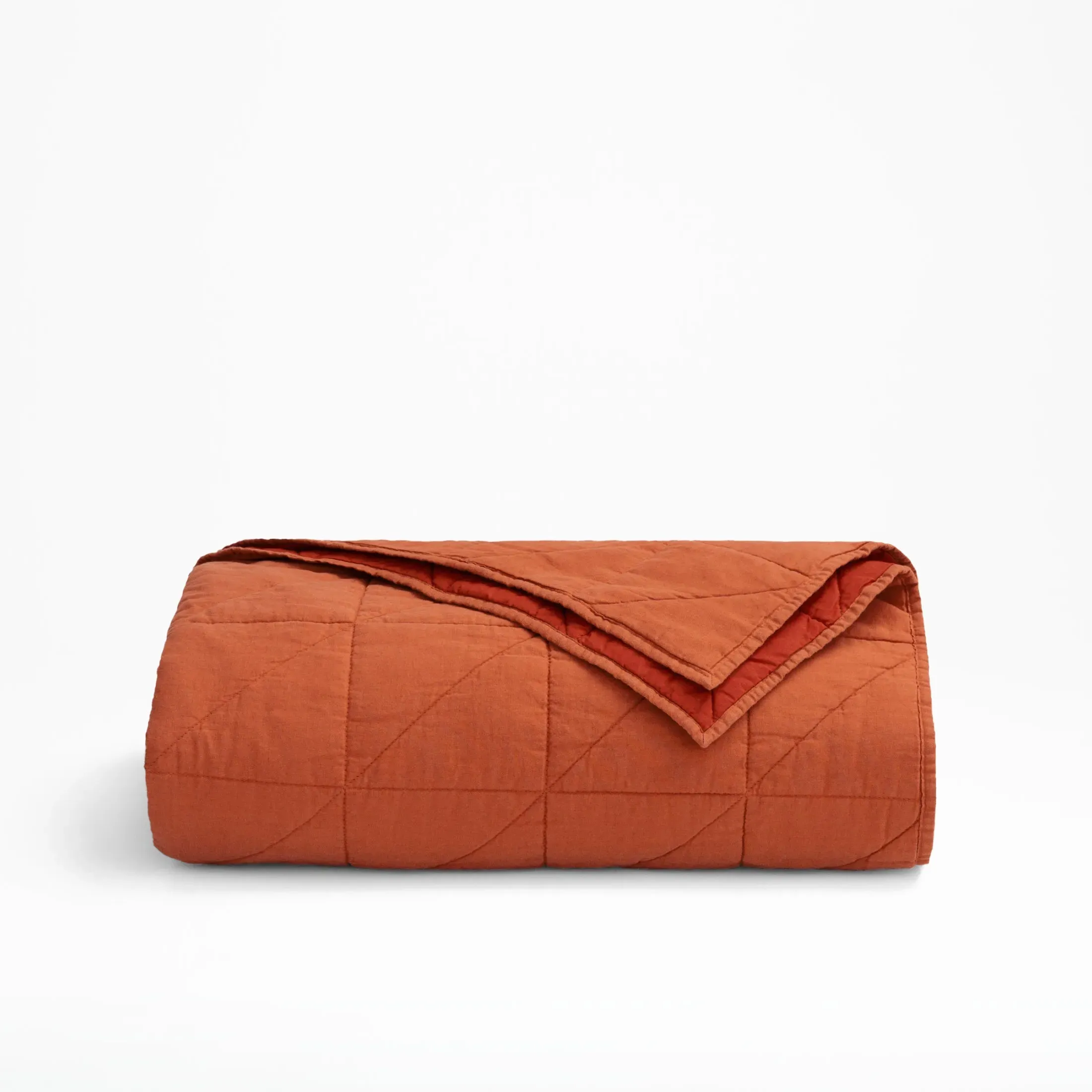 Cotton and Linen King/Cal King Quilt - Cayenne