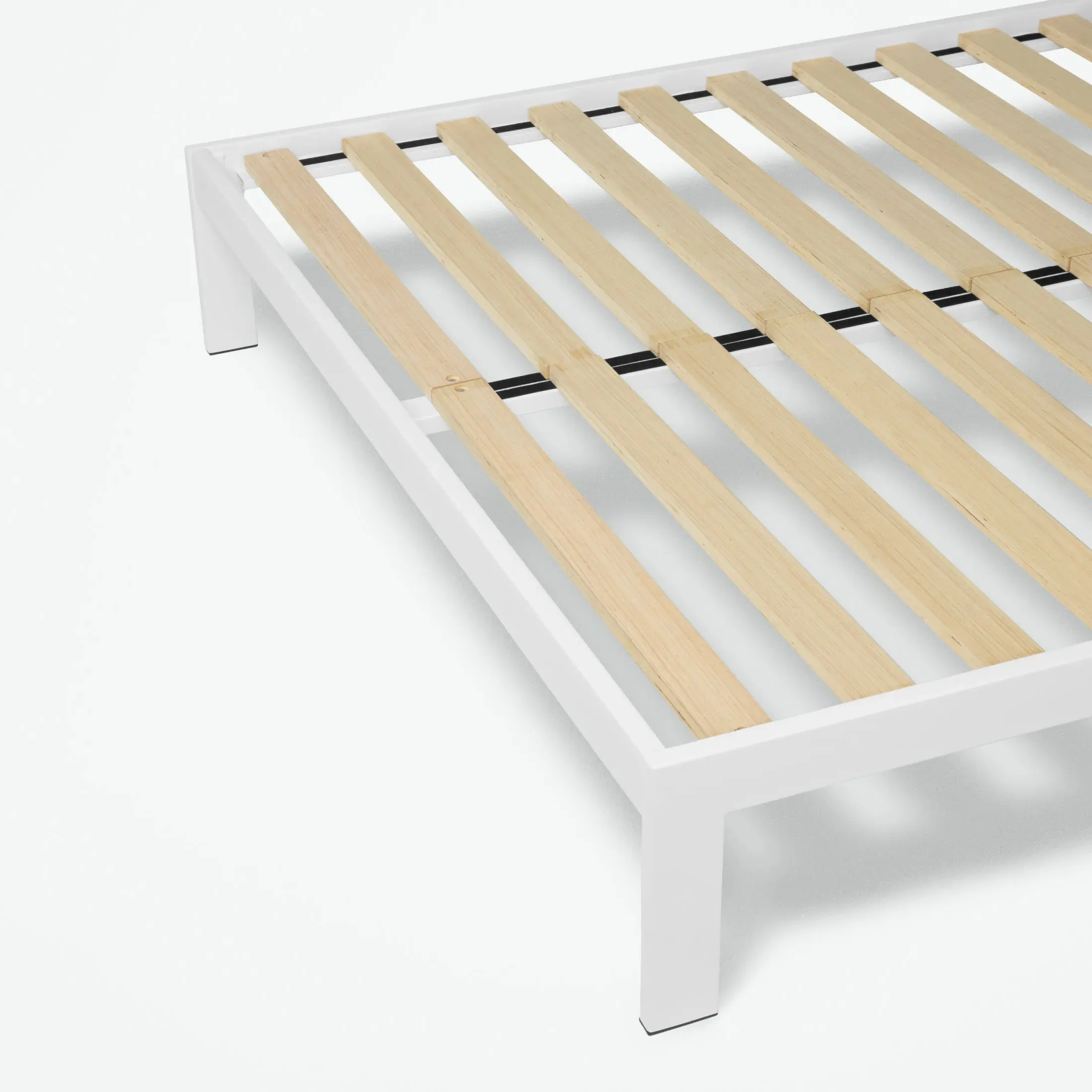 Essential Full Size Platform Bed Frame - White, Metal