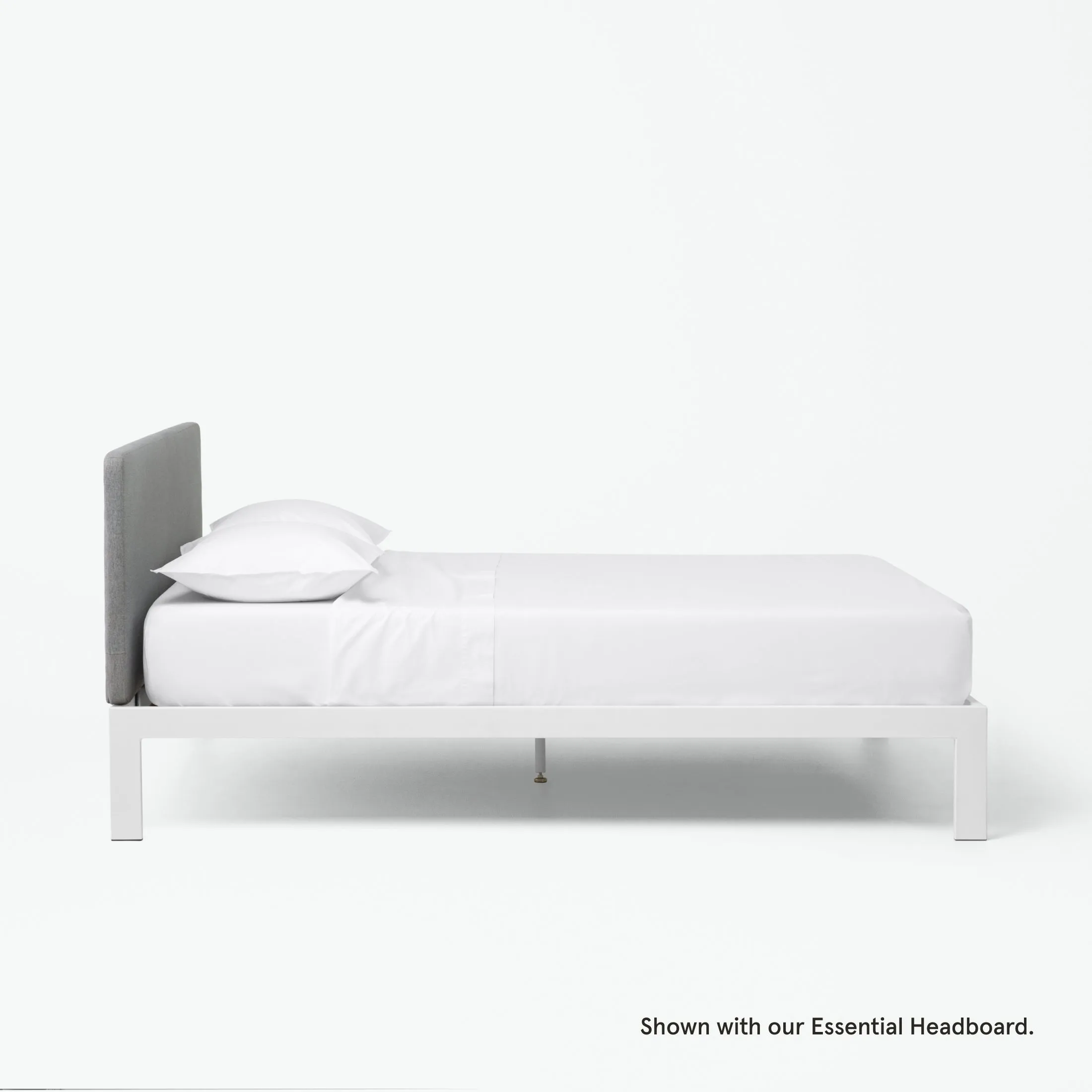 Essential Full Size Platform Bed Frame - White, Metal