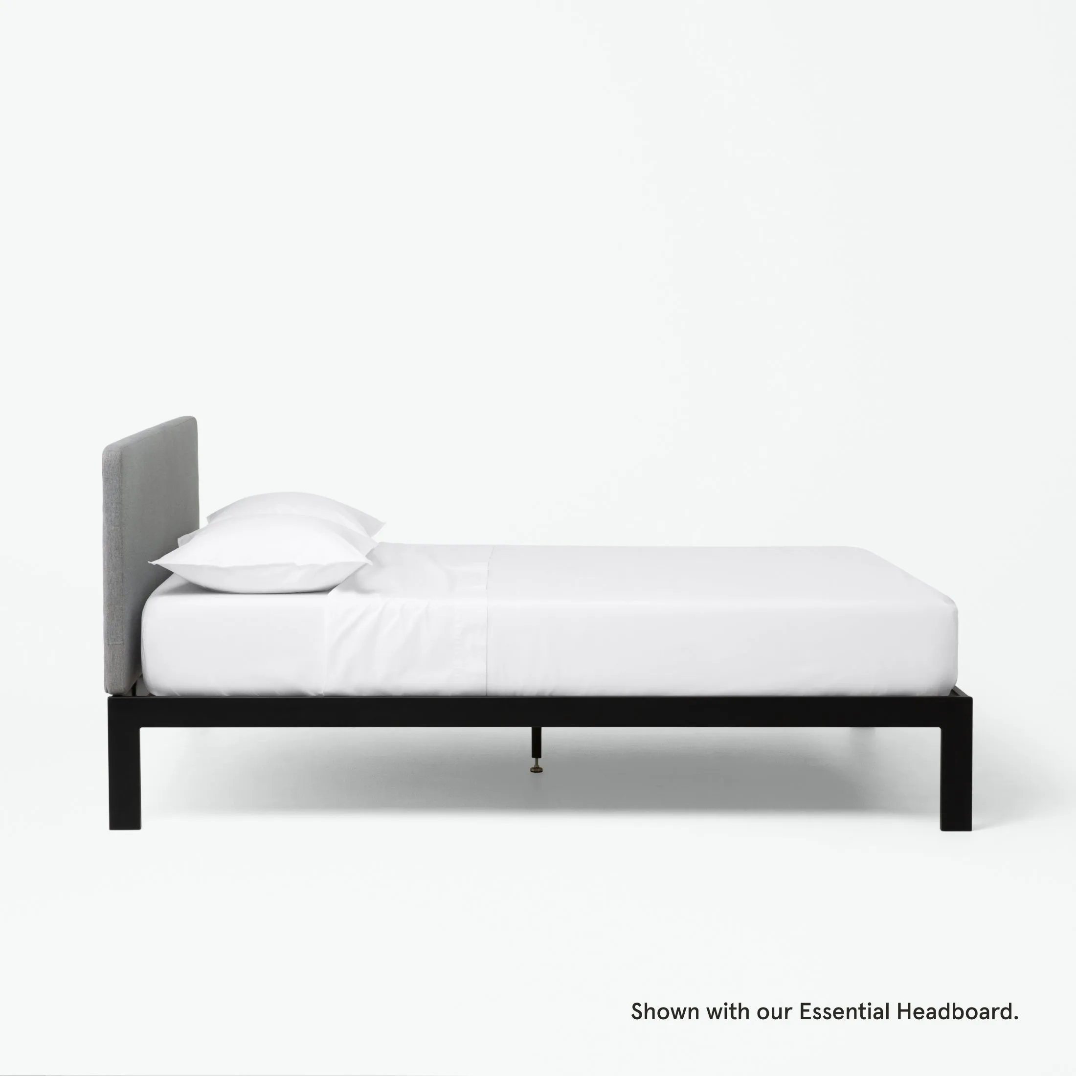 Essential King Size Platform Bed Frame - Black, Metal