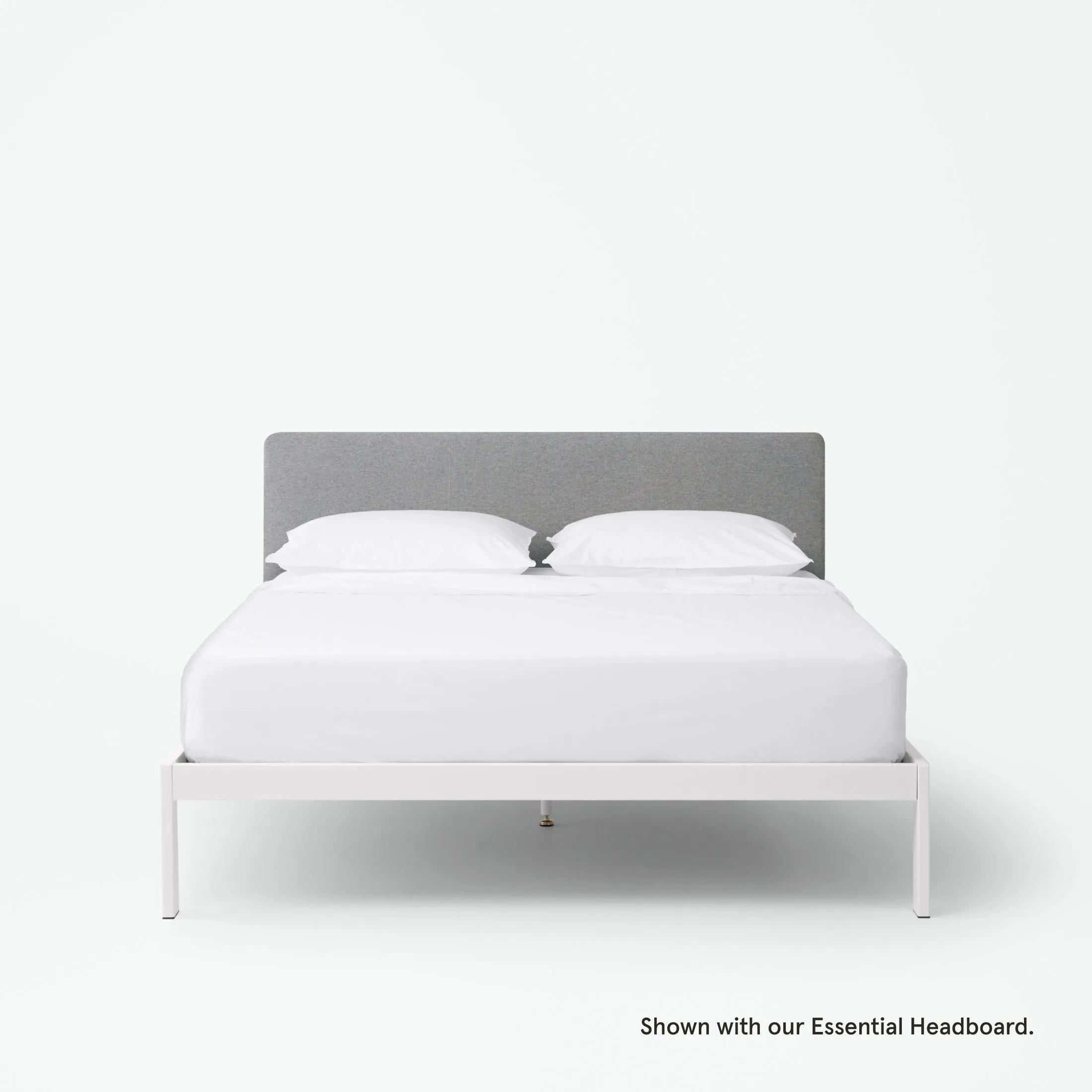 Essential King Size Platform Bed Frame - White, Metal