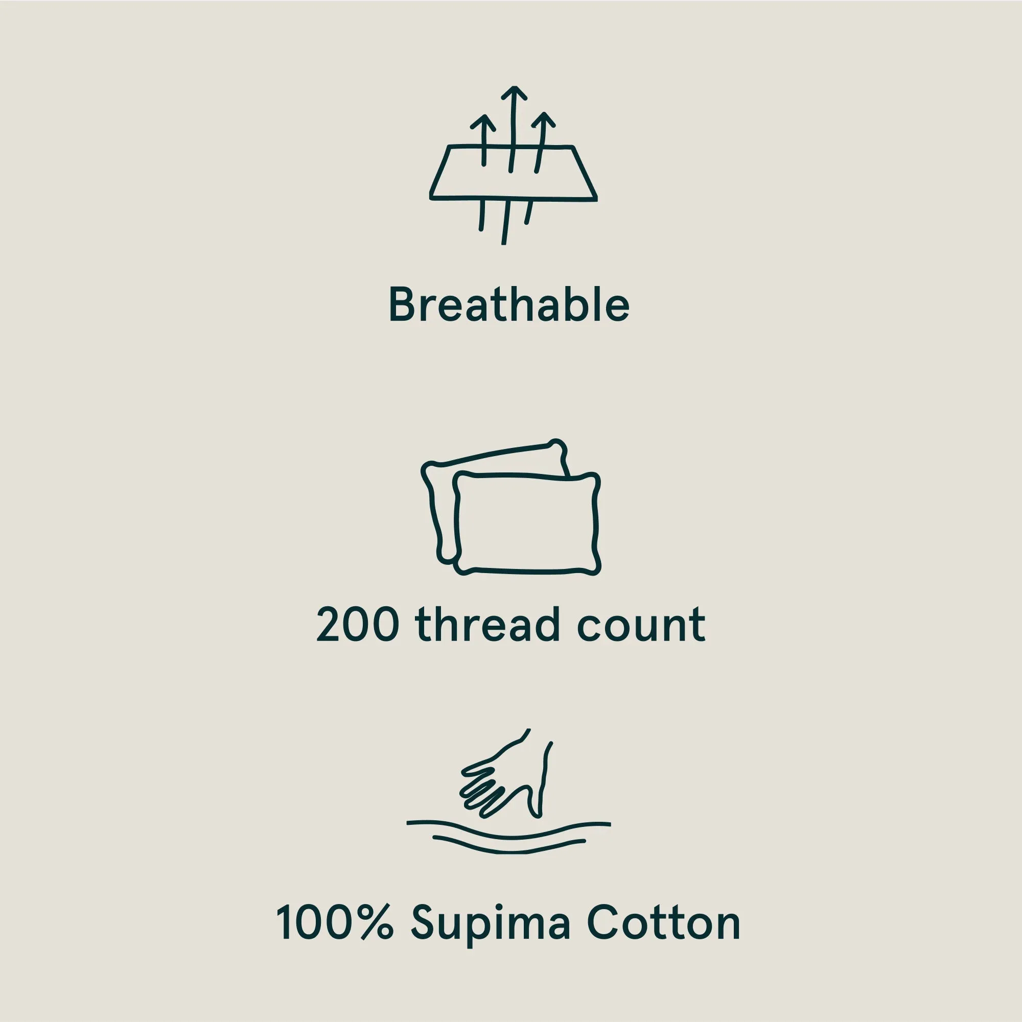 King Size Percale Pillowcase Set - Sand