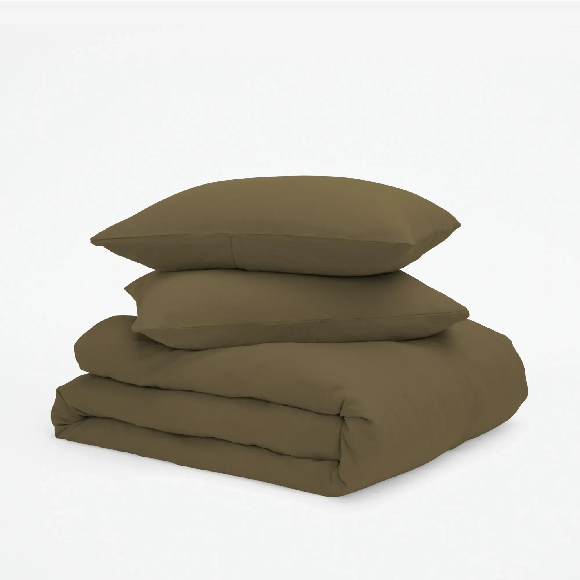 Linen Cotton Full Size Duvet Cover Set - Martini Olive