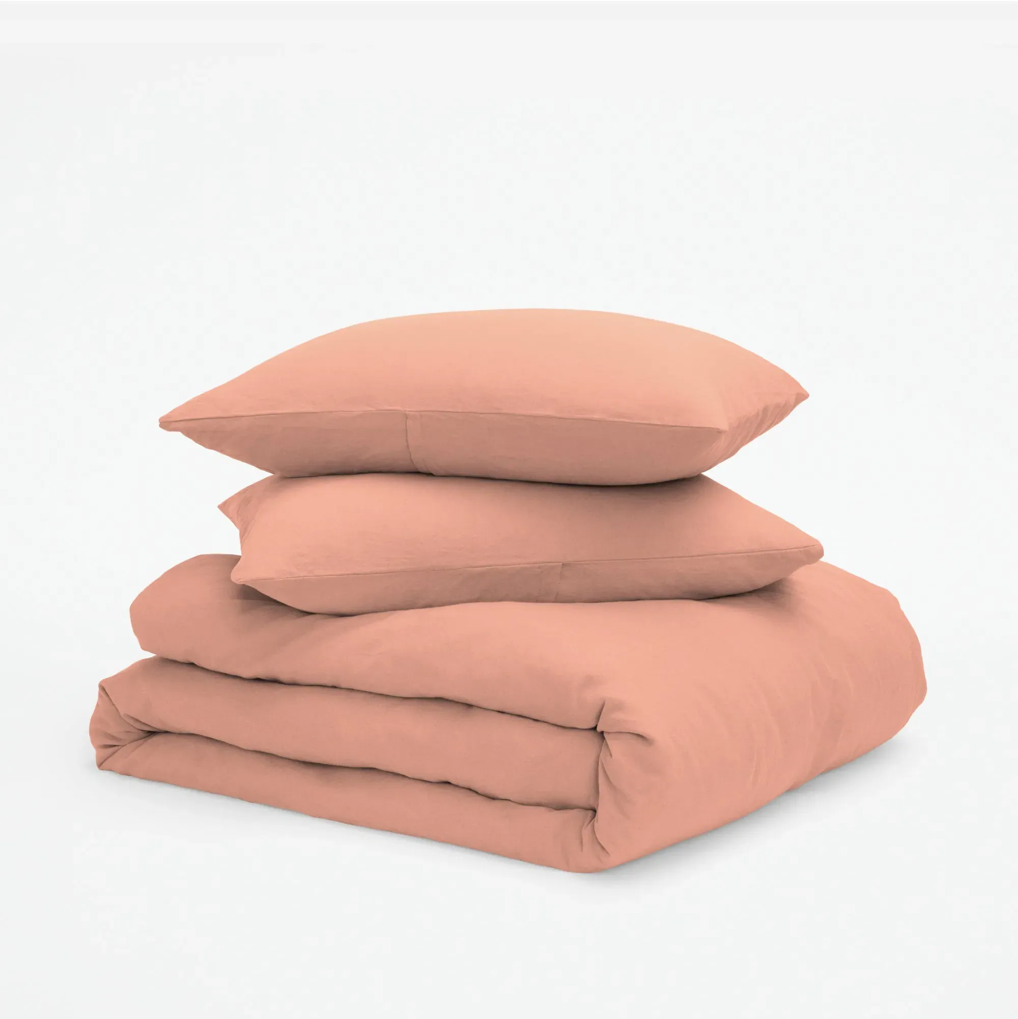 Linen Cotton King Size Duvet Cover Set - Muted Clay