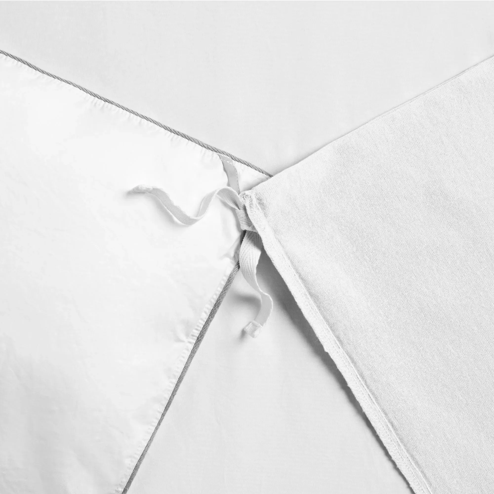 Linen Cotton Twin Size Duvet Cover Set - Cloud