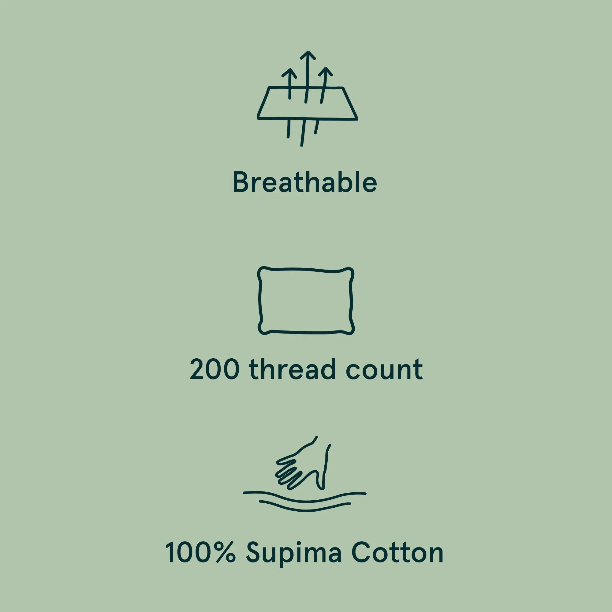 Percale Body Pillow Cover - Sage