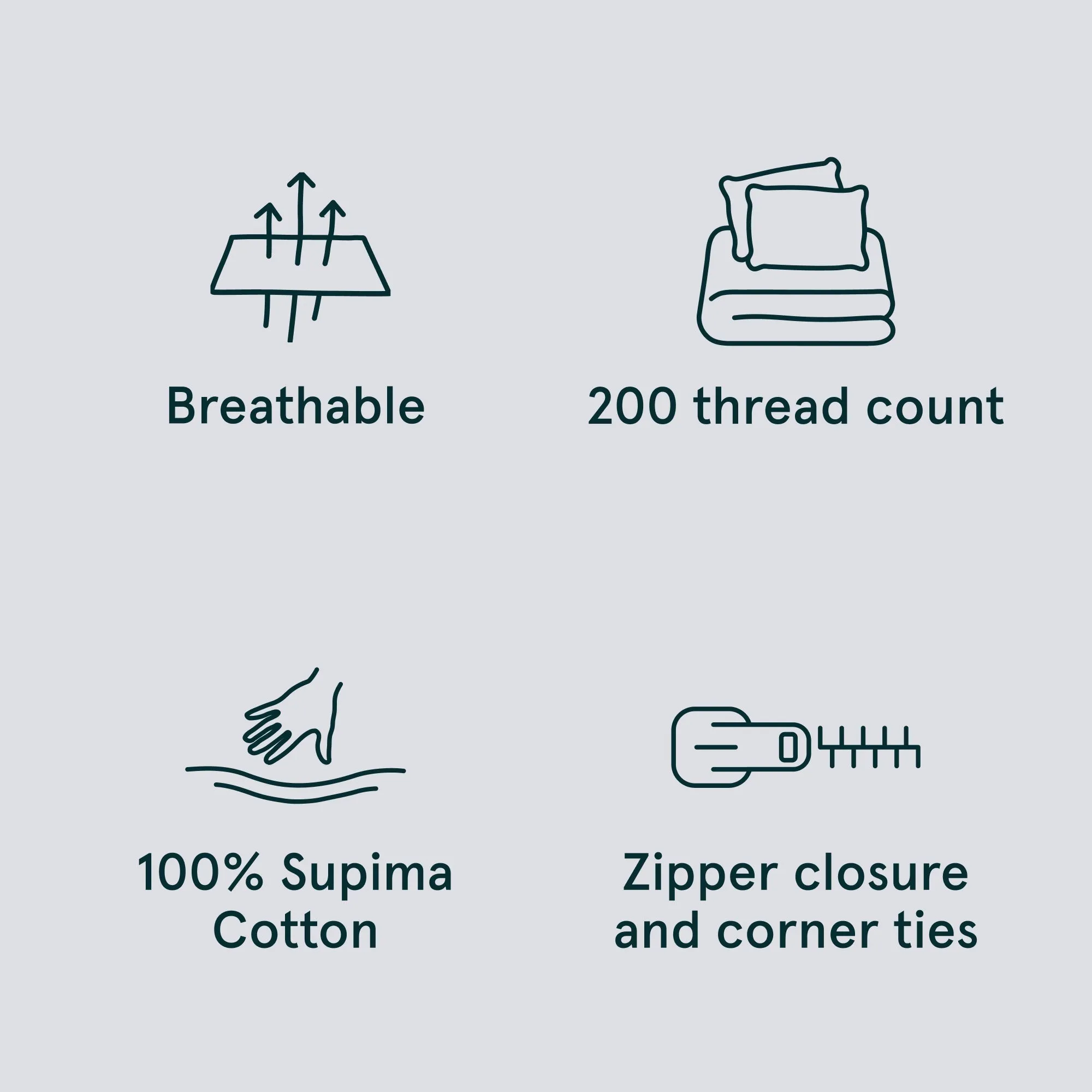 Percale Full Size Duvet Cover Set - Cloud