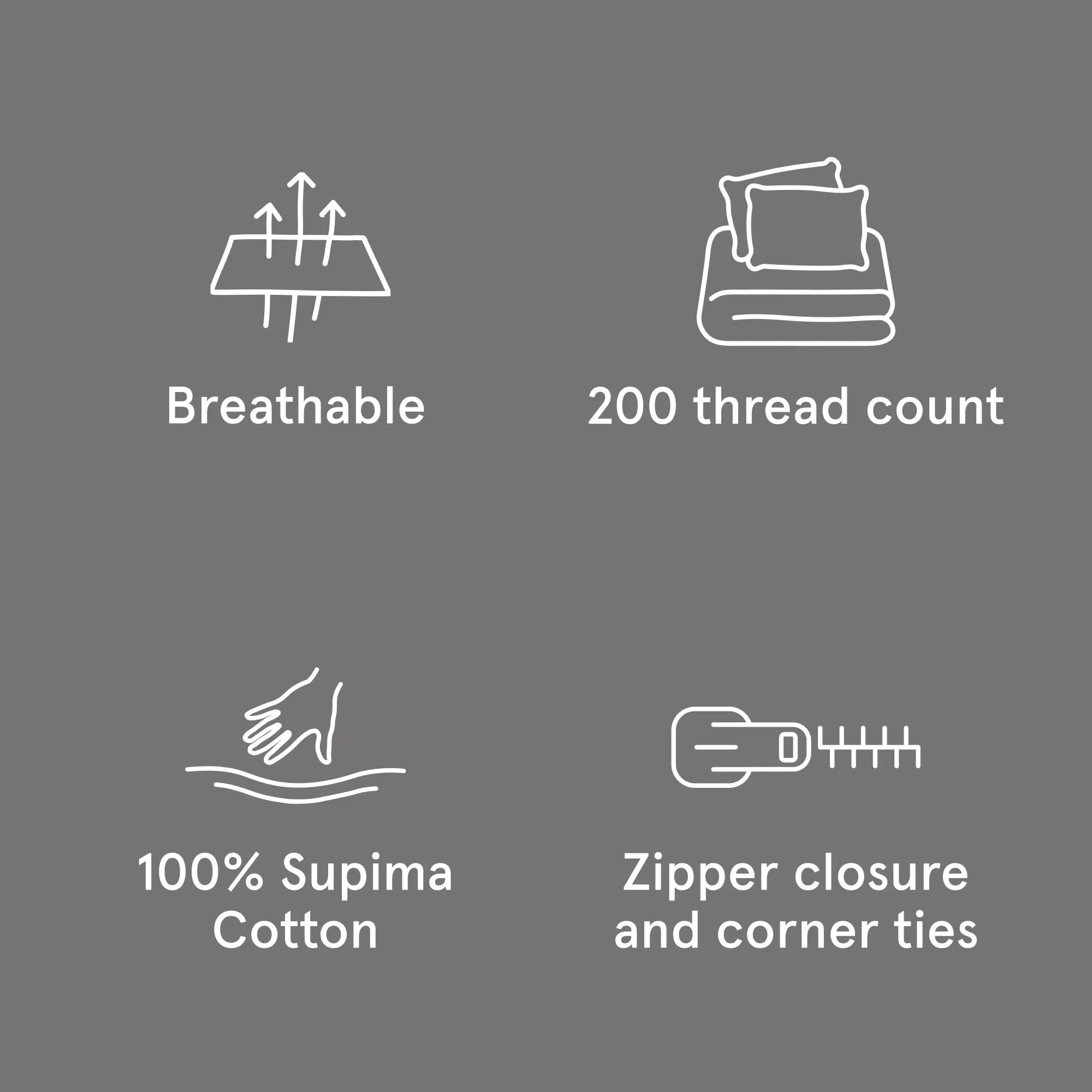 Percale Full Size Duvet Cover Set - Gray Quill