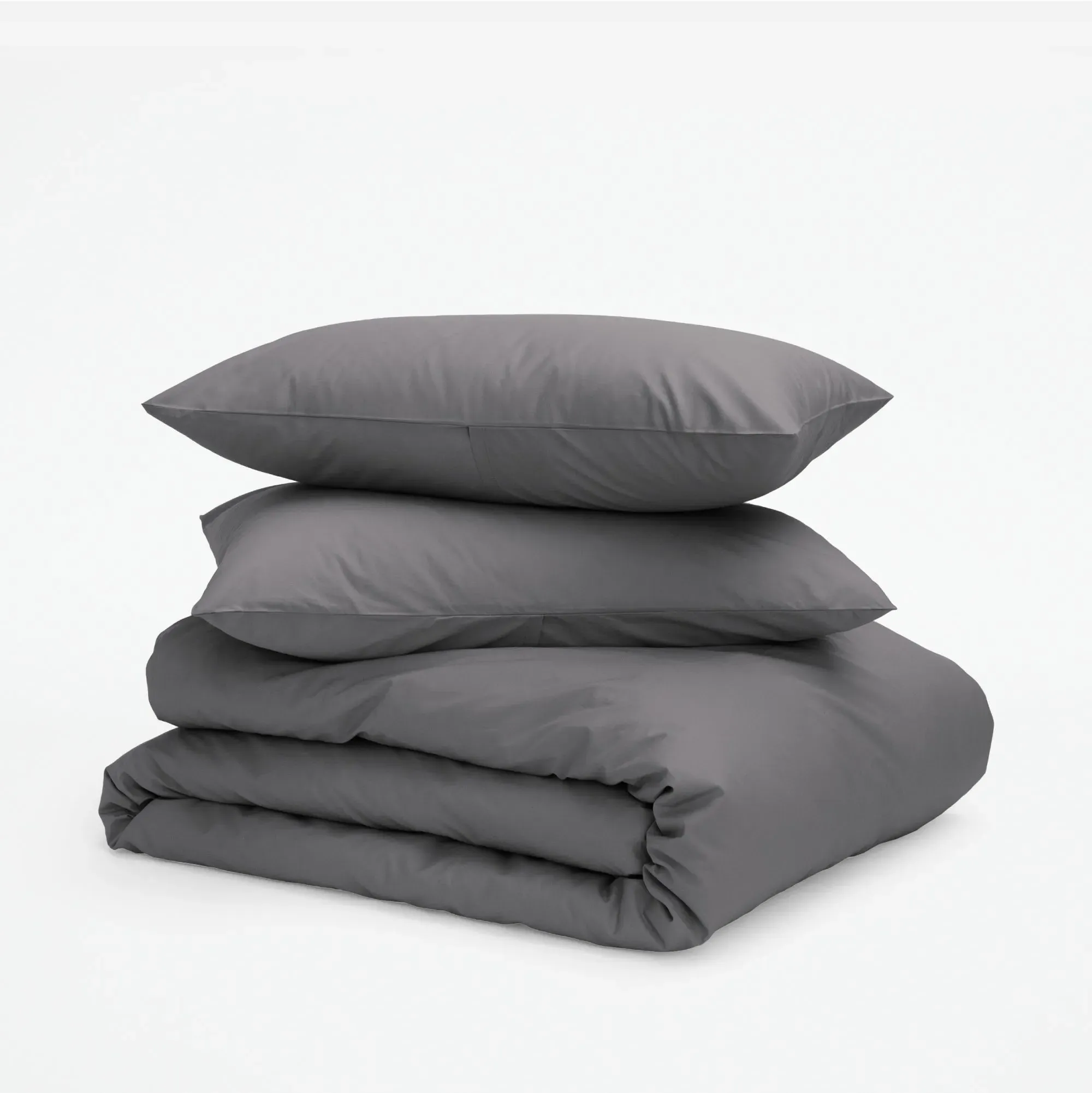 Percale Full Size Duvet Cover Set - Gray Quill