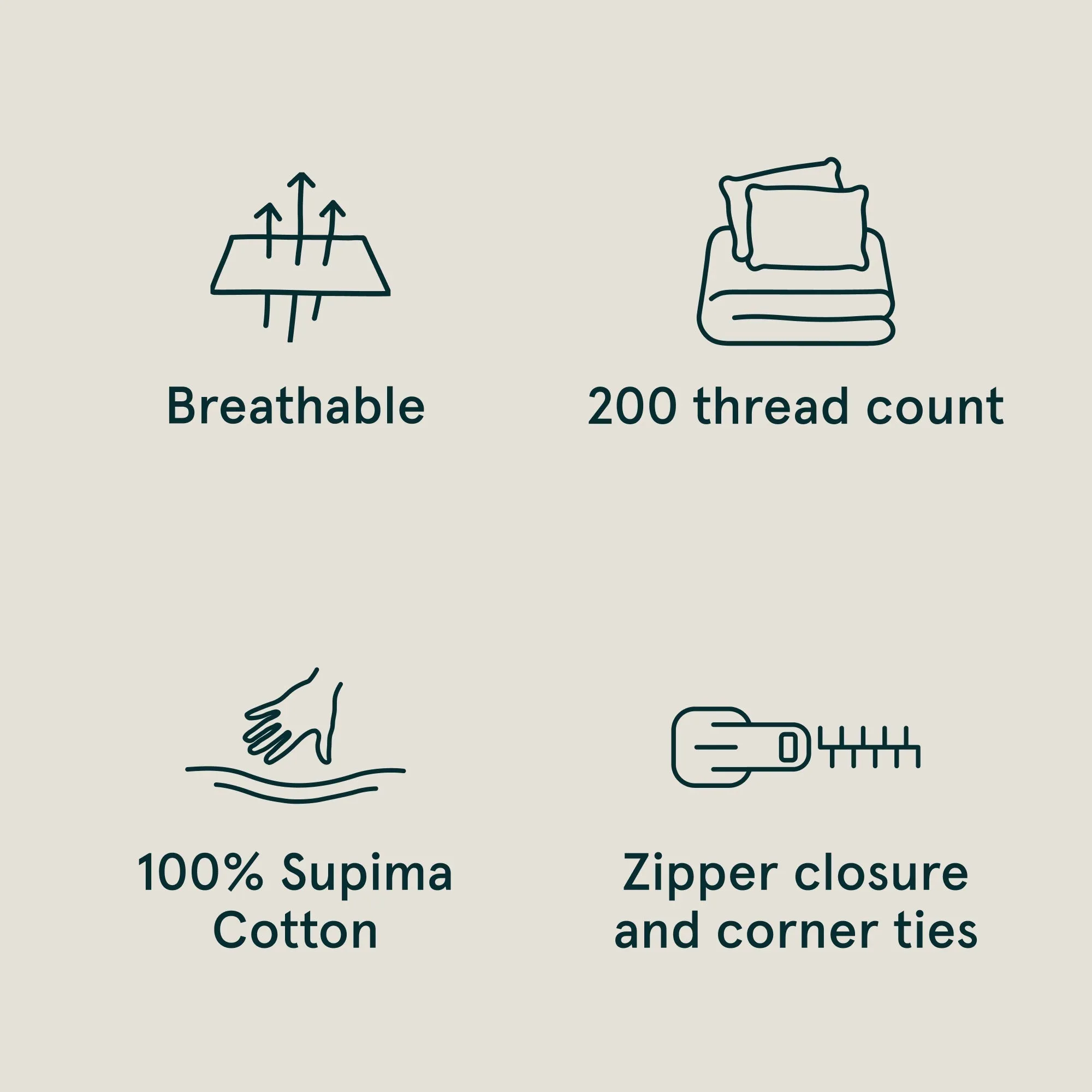 Percale Full Size Duvet Cover Set - Sand