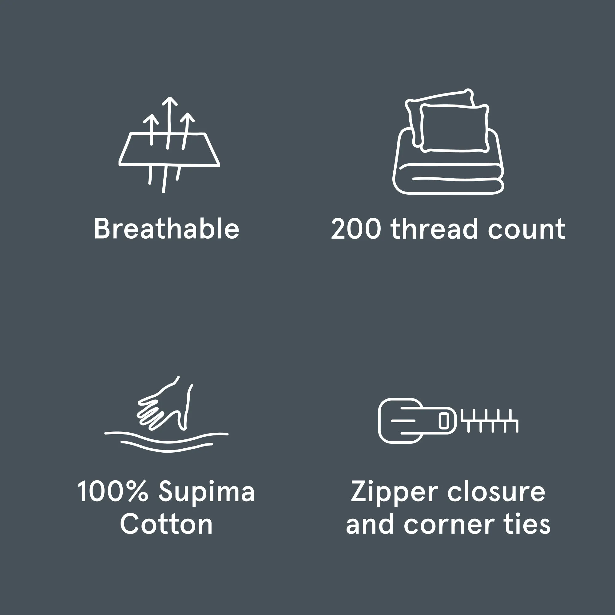 Percale Full Size Duvet Cover Set - Slate