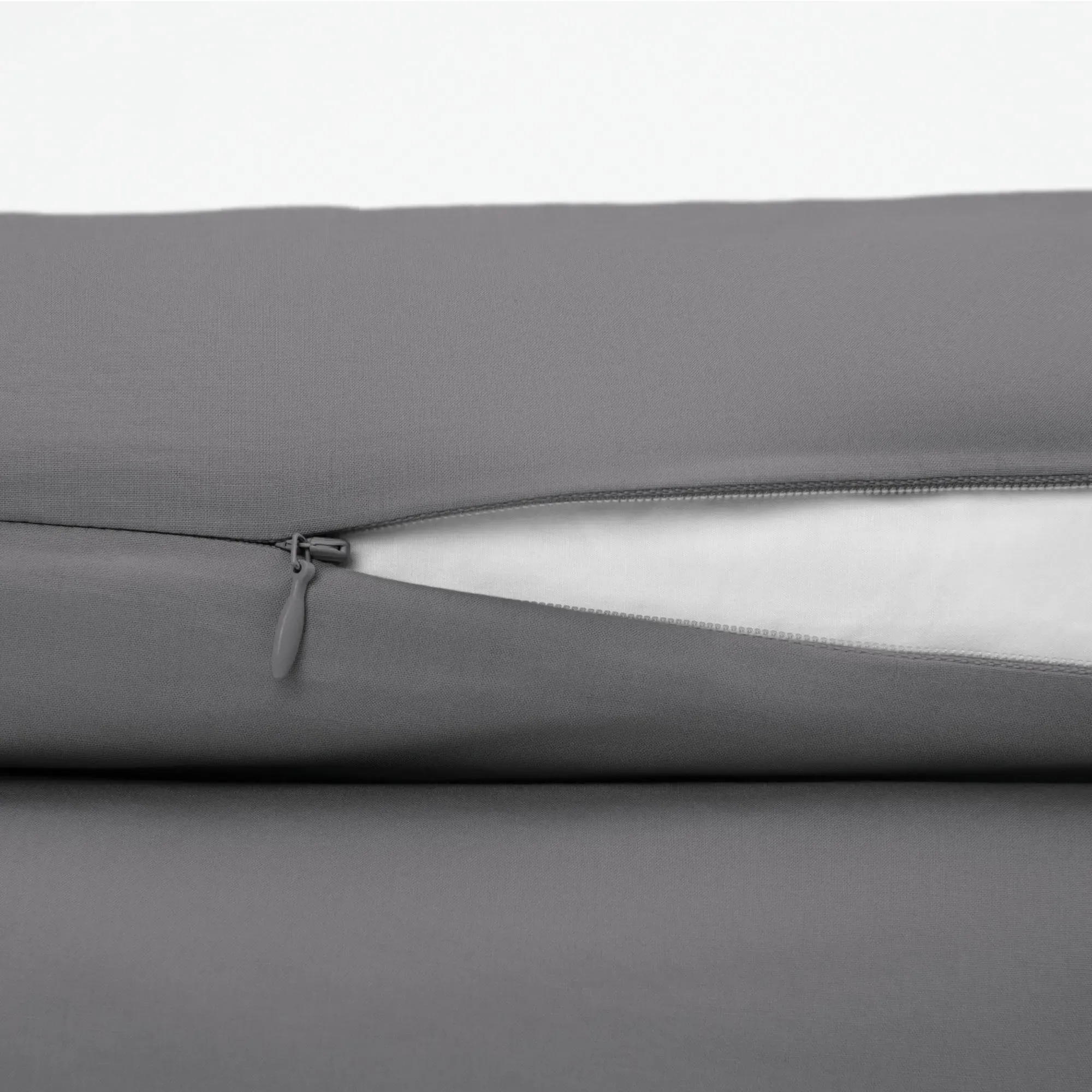 Percale King Size Duvet Cover Set - Gray Quill