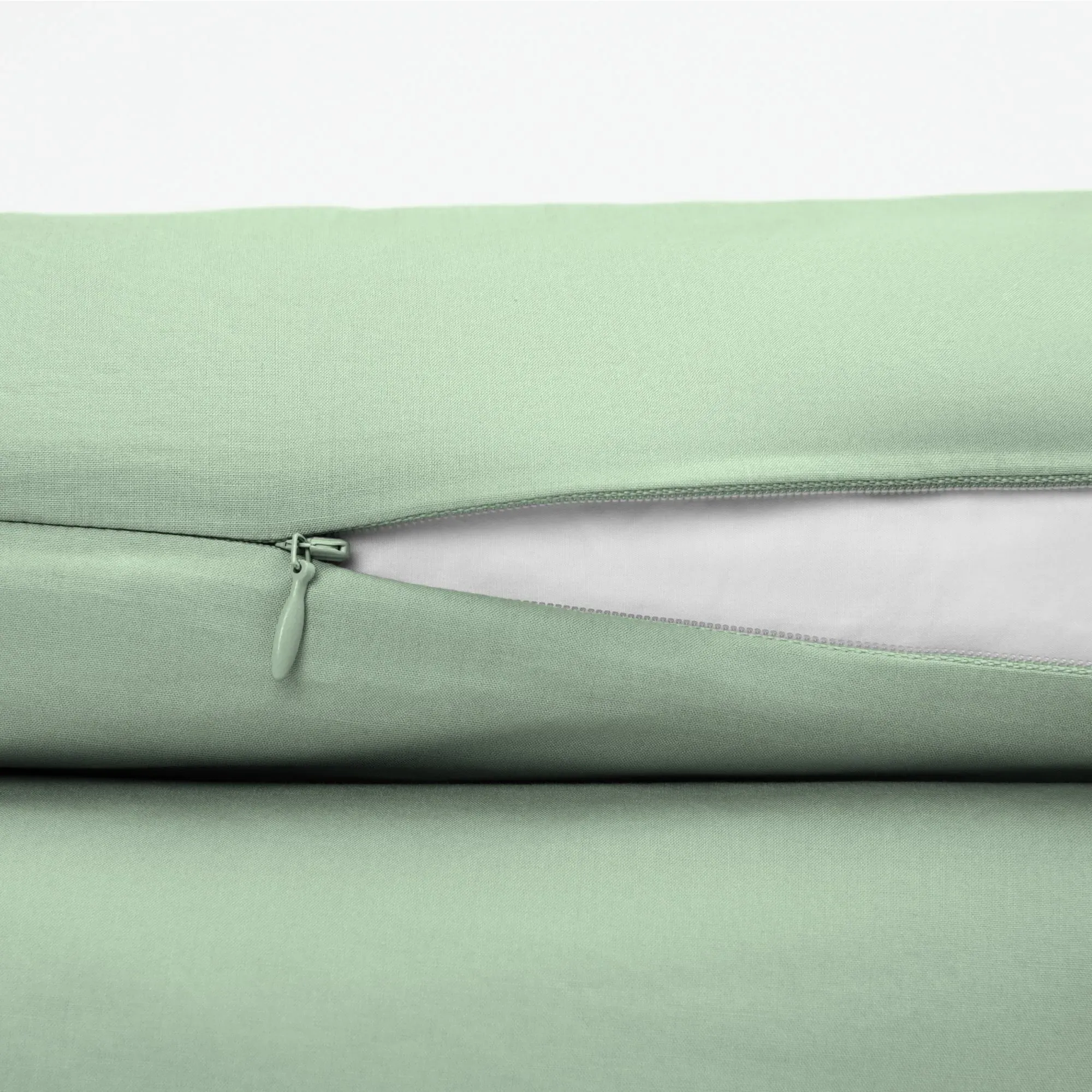 Percale King Size Duvet Cover Set - Sage