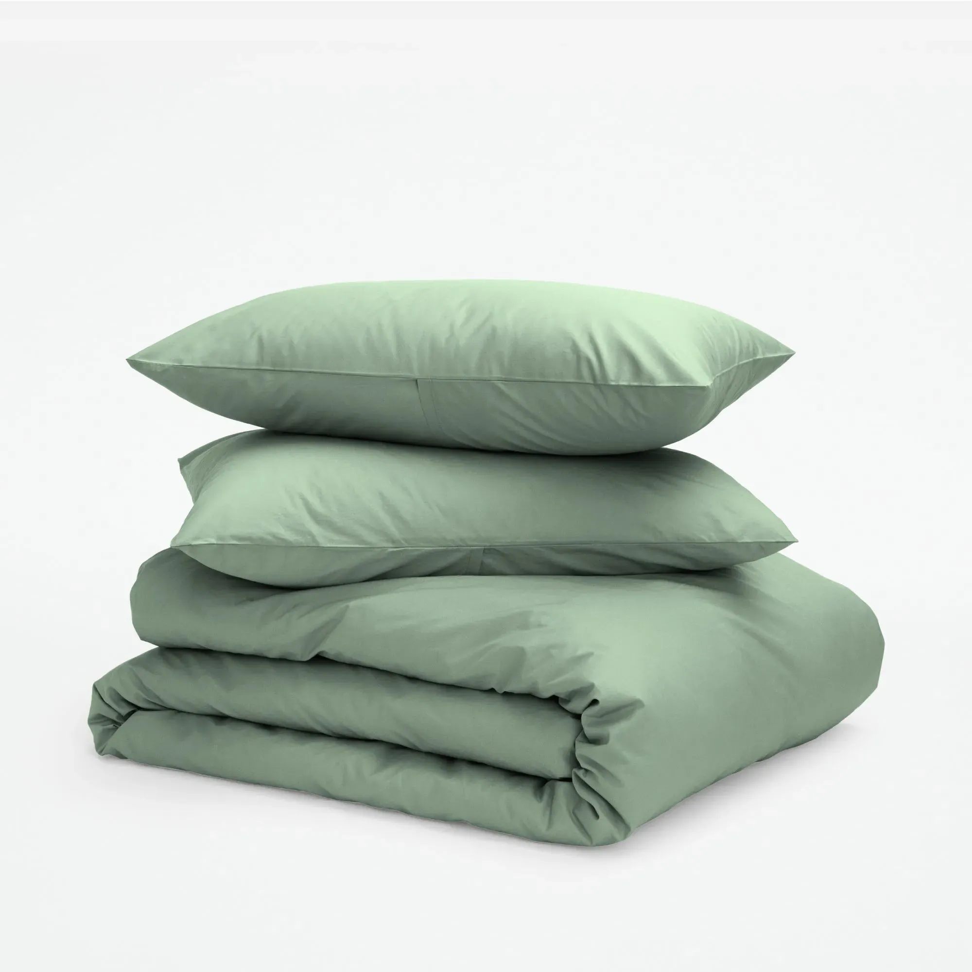 Percale King Size Duvet Cover Set - Sage