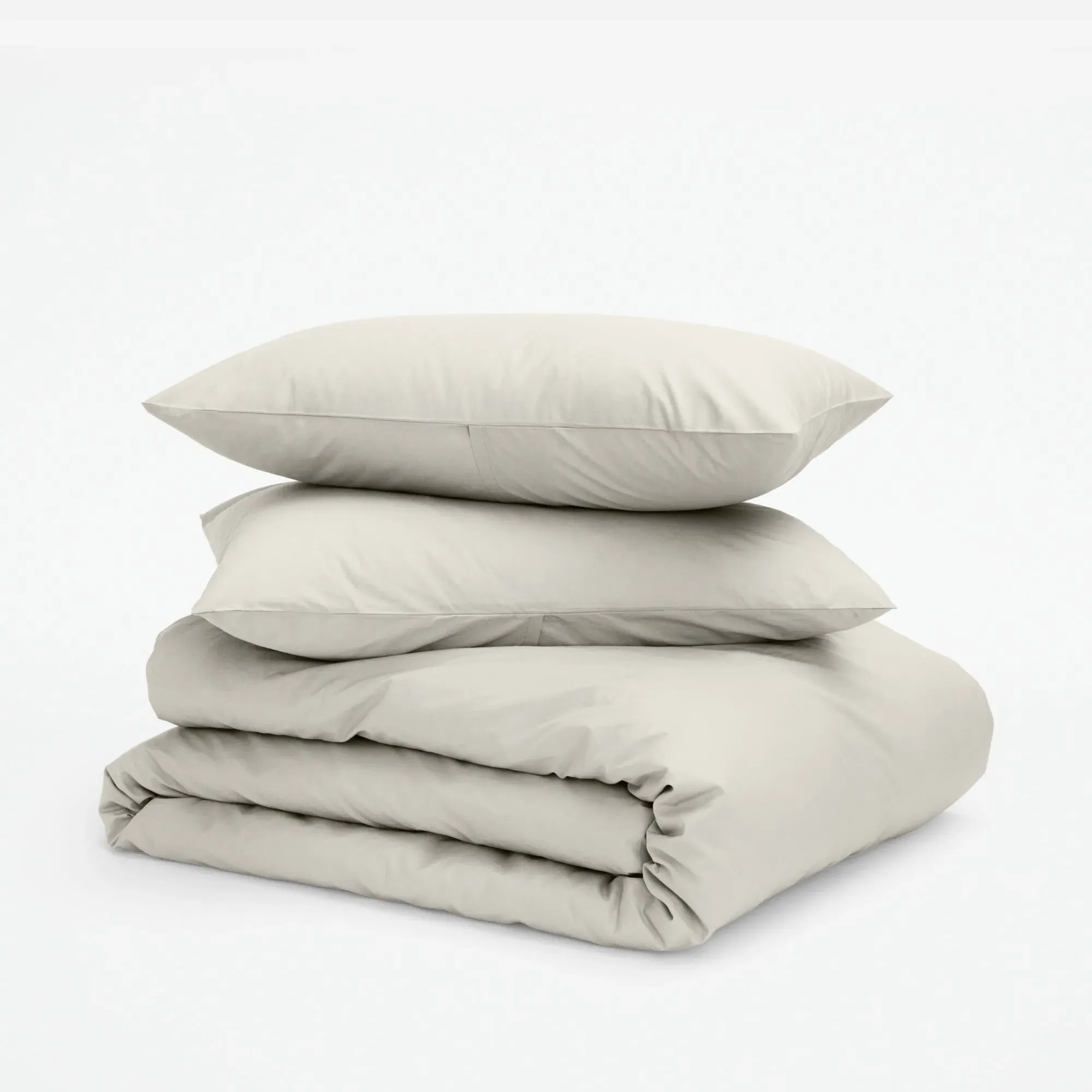 Percale King Size Duvet Cover Set - Sand