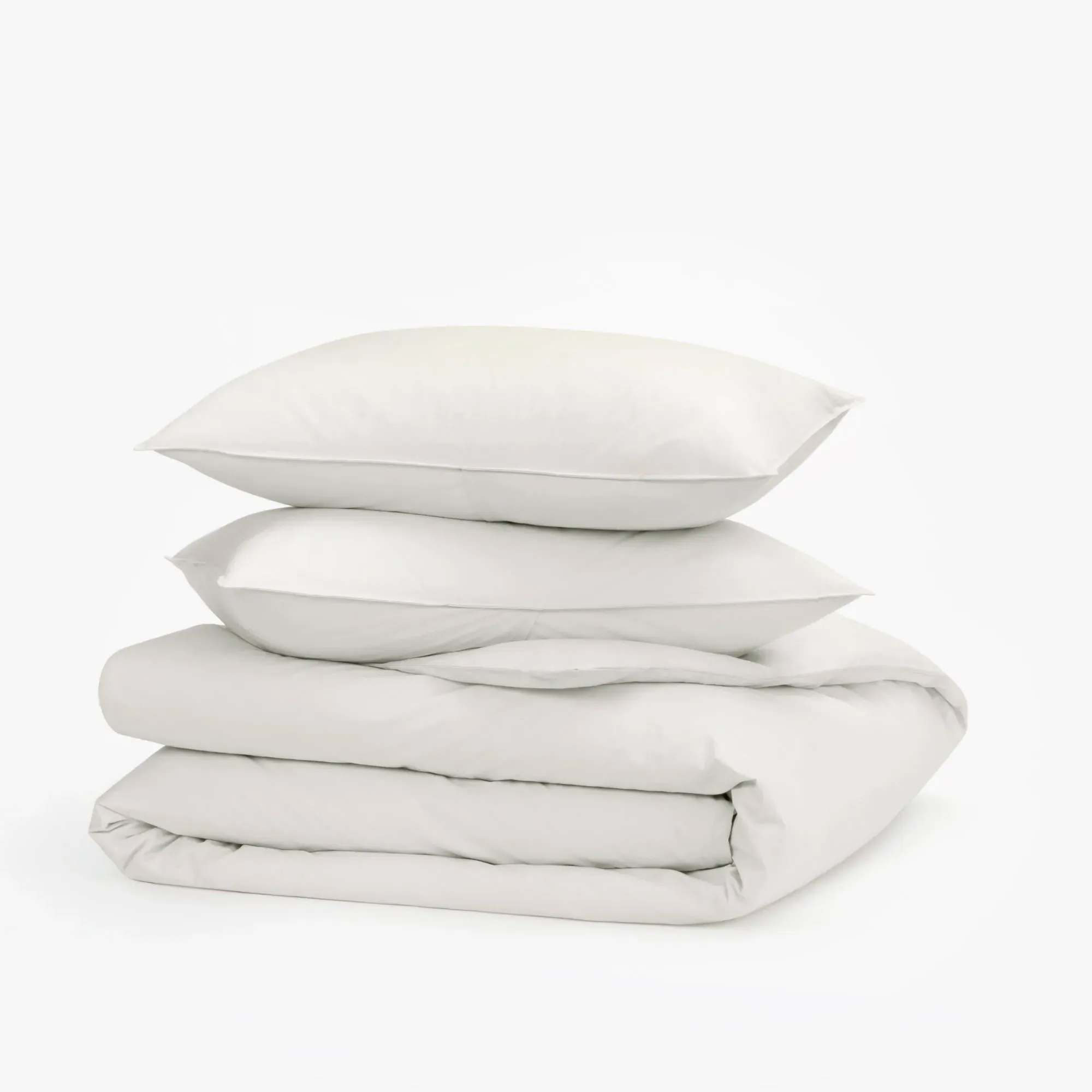 Percale Twin Size Duvet Cover Set - Sand, Cotton