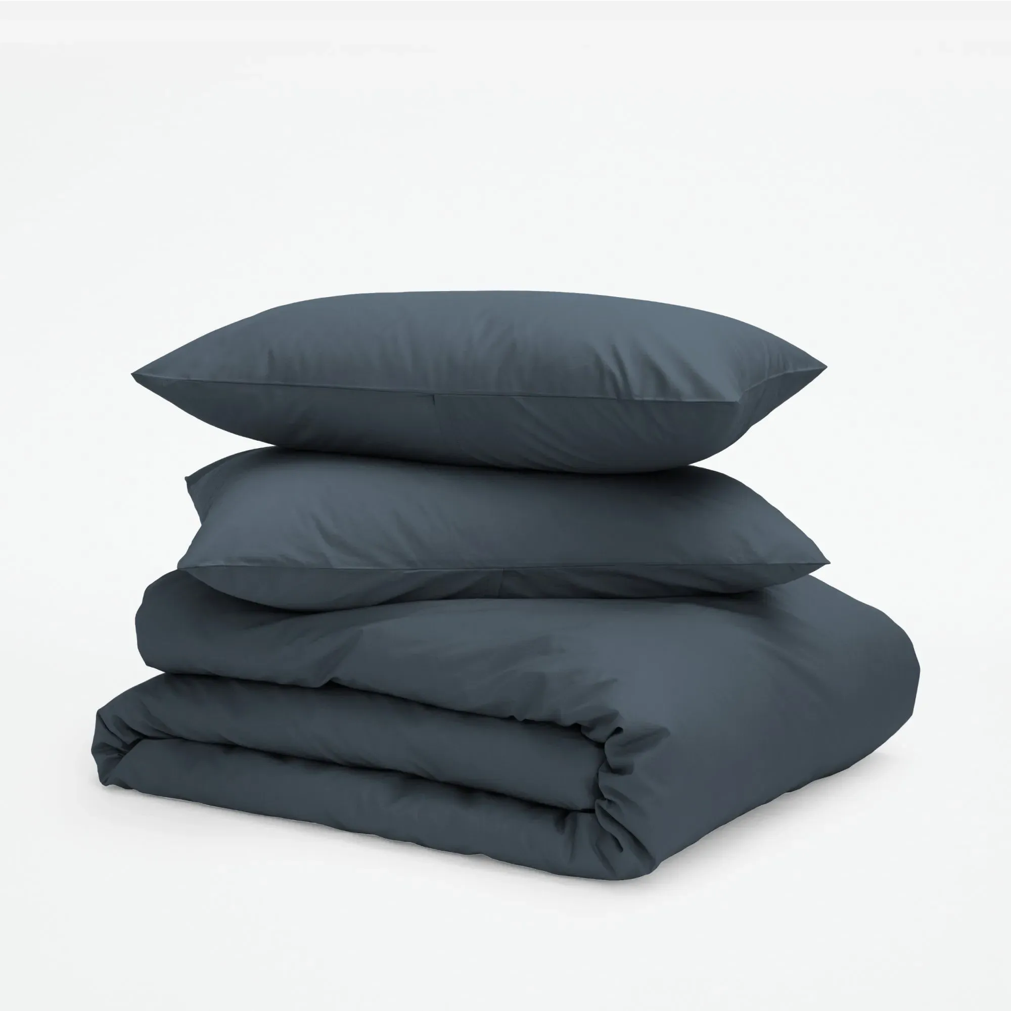 Percale Twin Size Duvet Cover Set - Slate