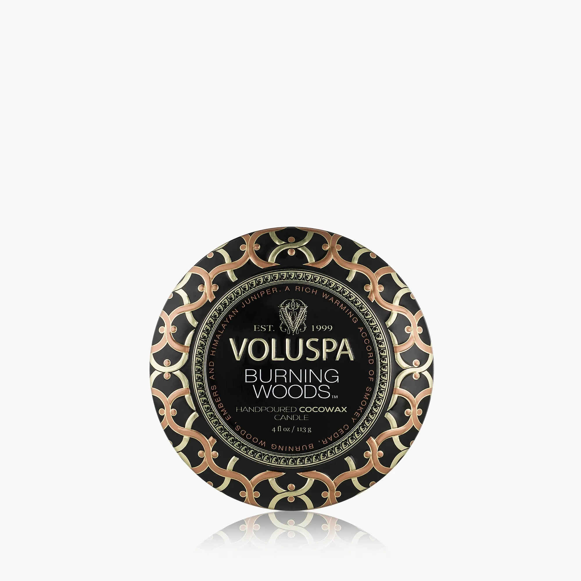Burning Woods Mini Tin Single Wick Candle - Coconut Wax product